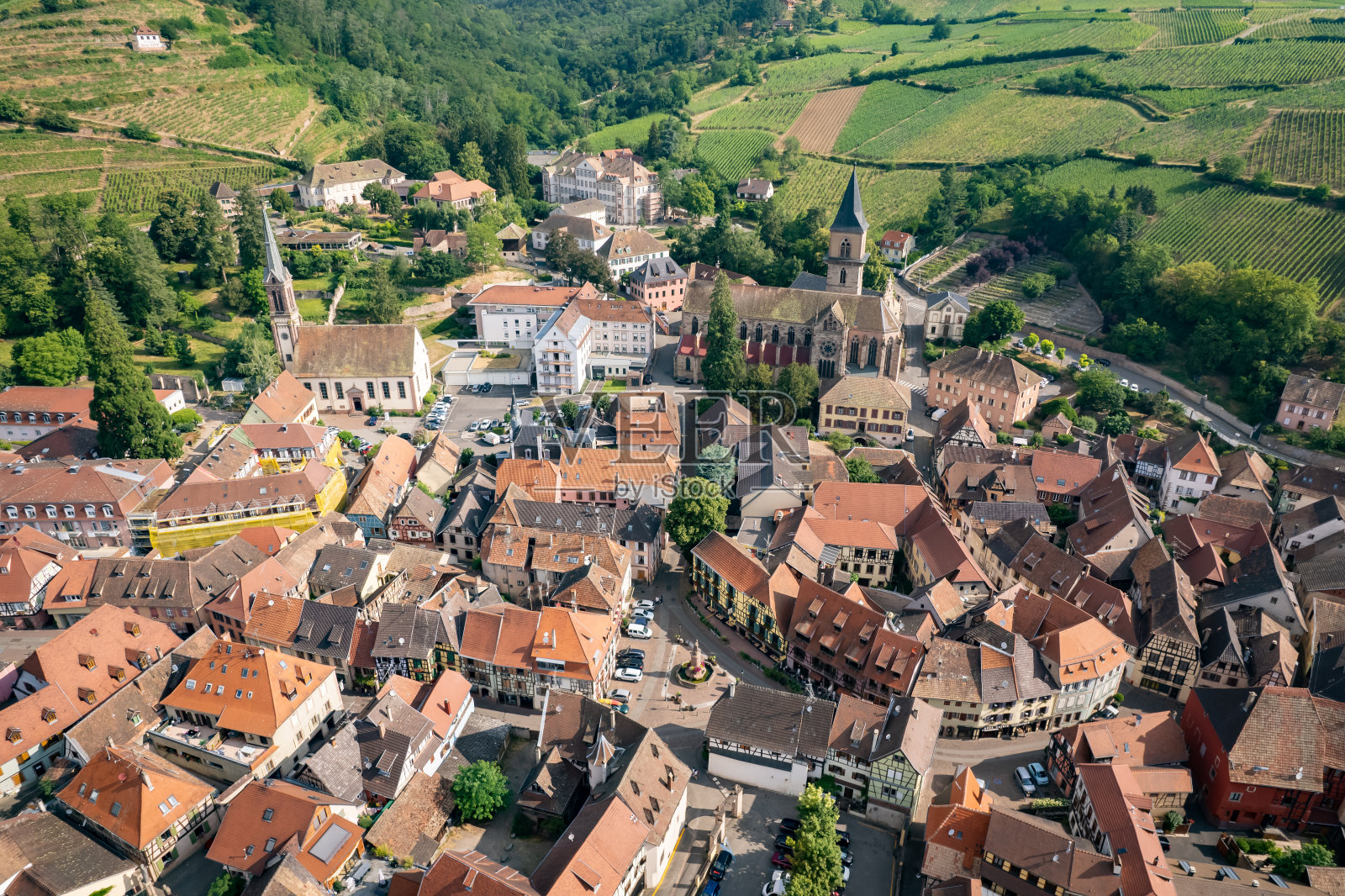 法国阿尔萨斯的Riquewihr村照片摄影图片