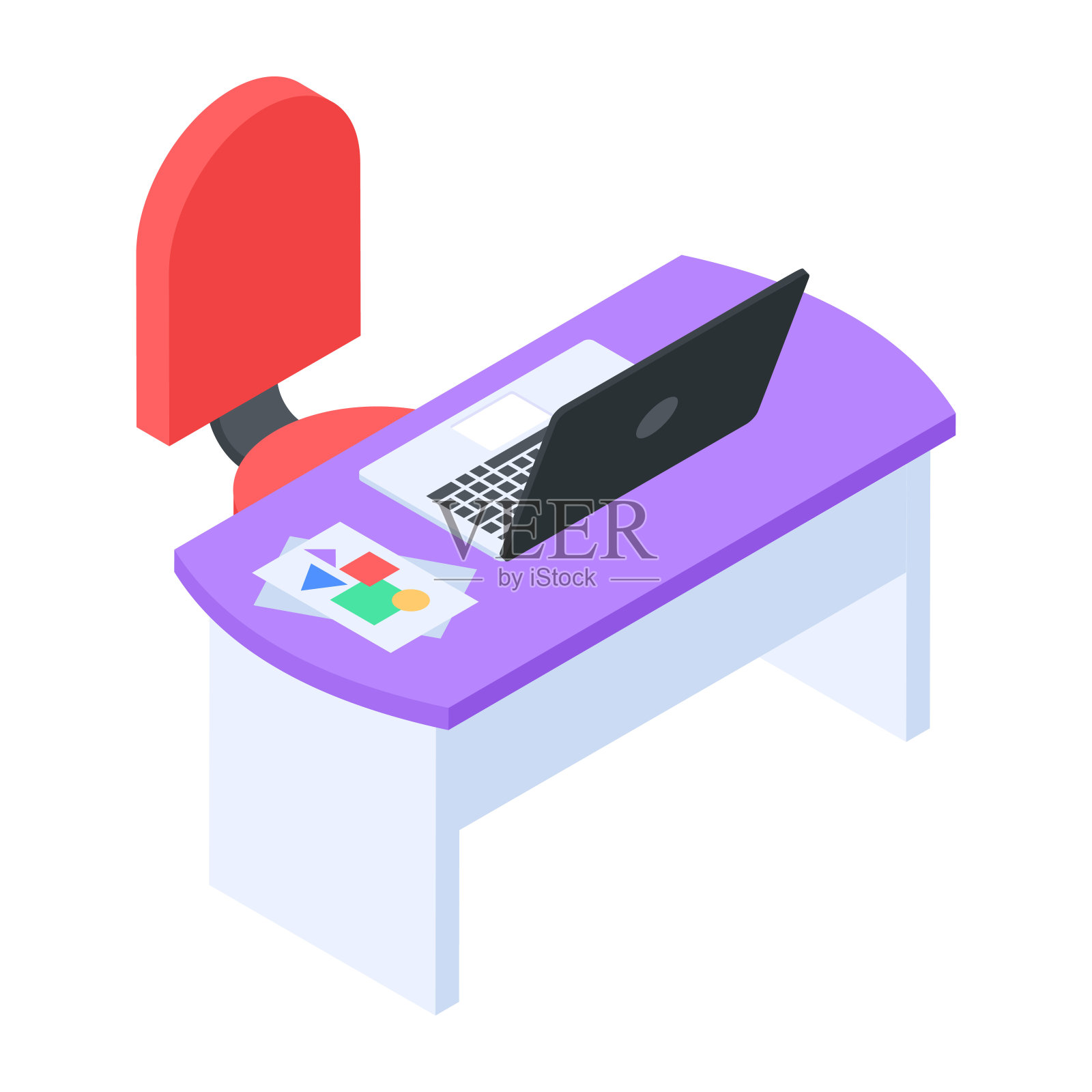 等距风格艺术工作室图标插画图片素材