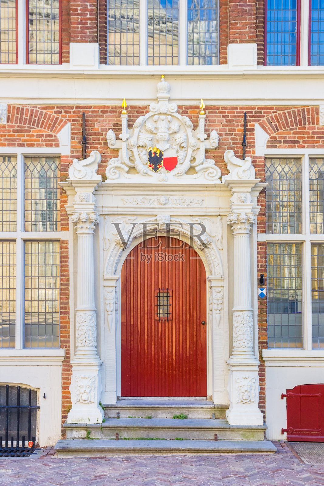 德文特尔历史悠久的市政厅大楼入口照片摄影图片