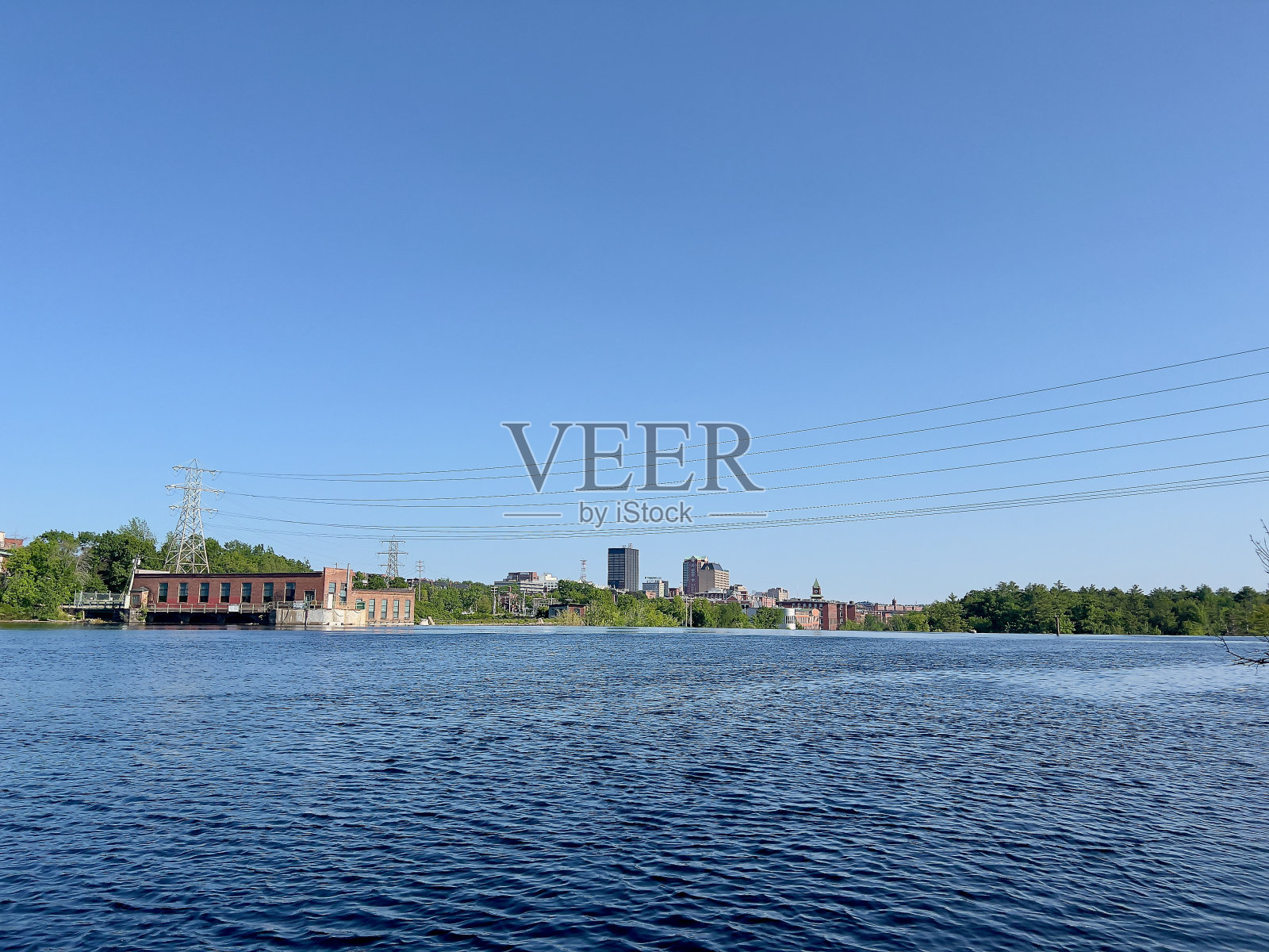 曼彻斯特市中心的建筑，新罕布什尔州。照片摄影图片