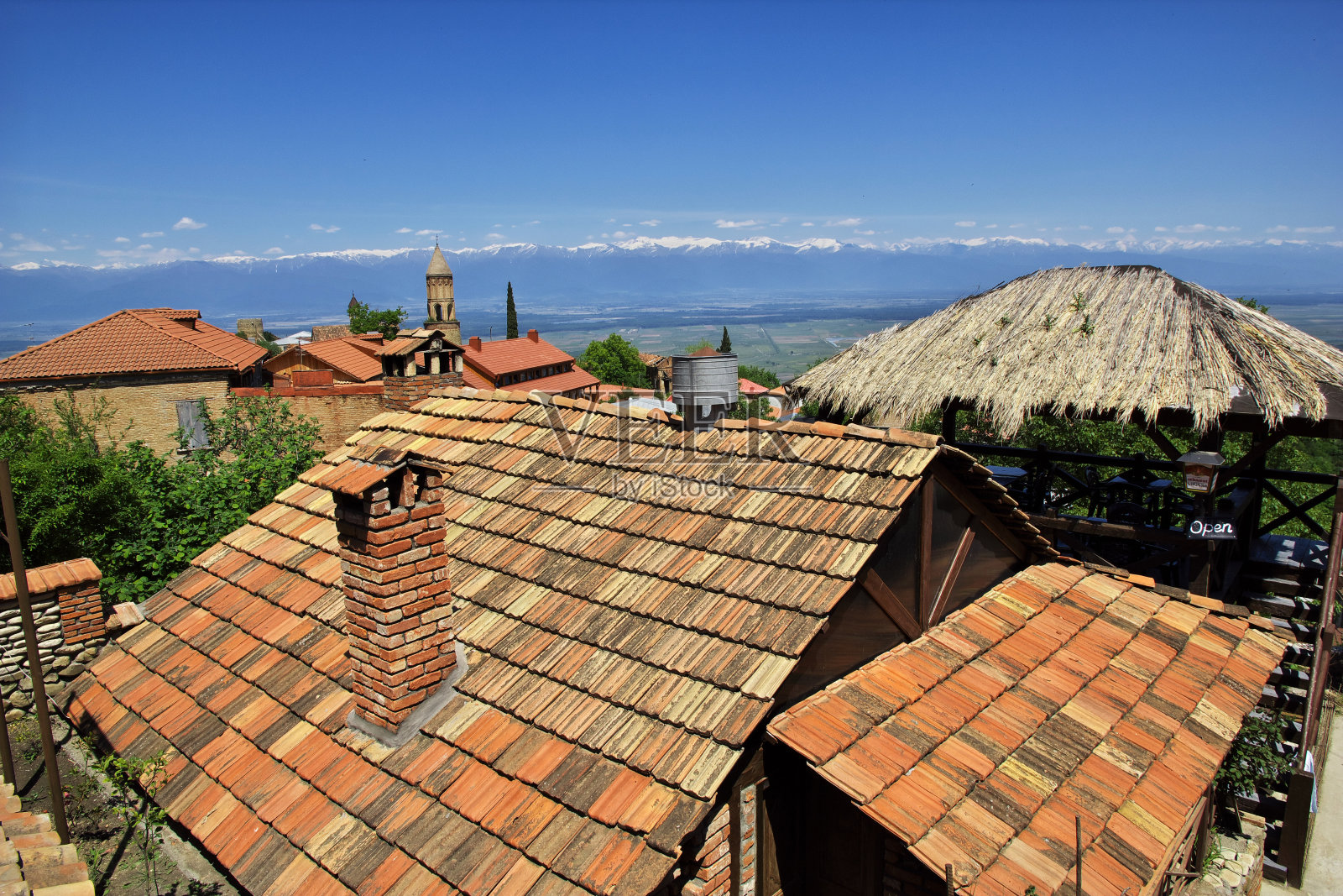 乔治亚州西格尼吉市一座老房子的屋顶照片摄影图片