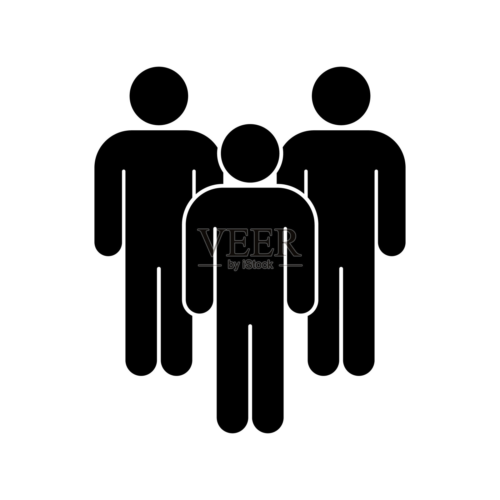 团队图标集。一群人插画图片素材