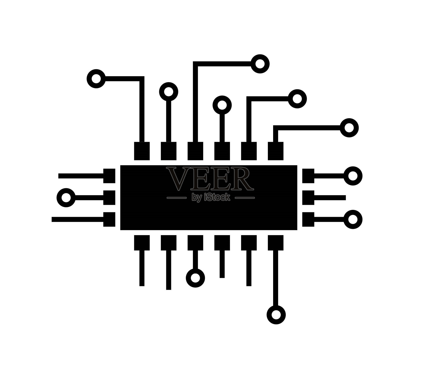 技术图标，矢量最好的平面图标。插画图片素材