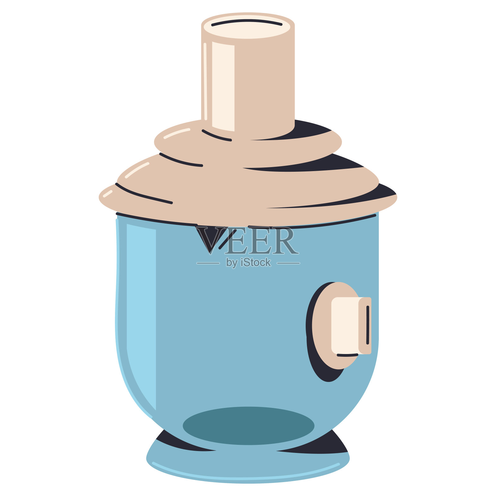 电动榨汁机矢量卡通插图孤立在一个白色的背景。插画图片素材