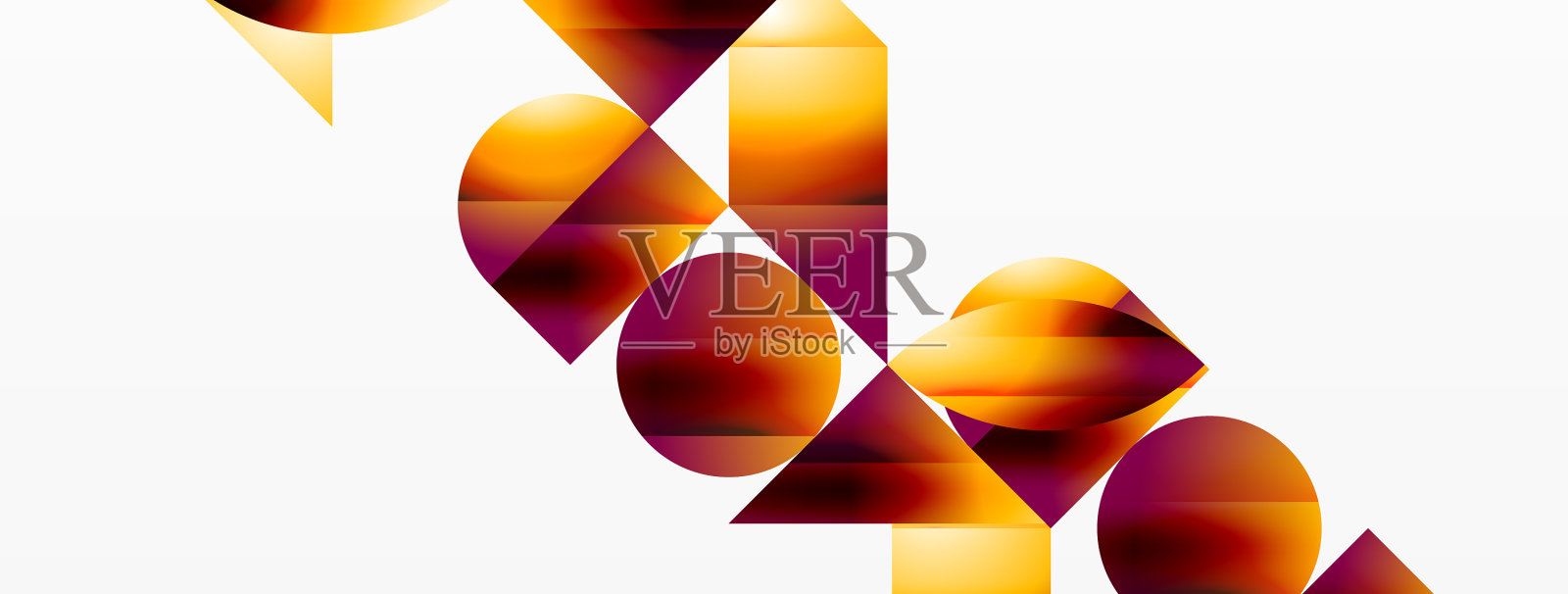 宁静的梯度模板圆圈和三角形插画图片素材