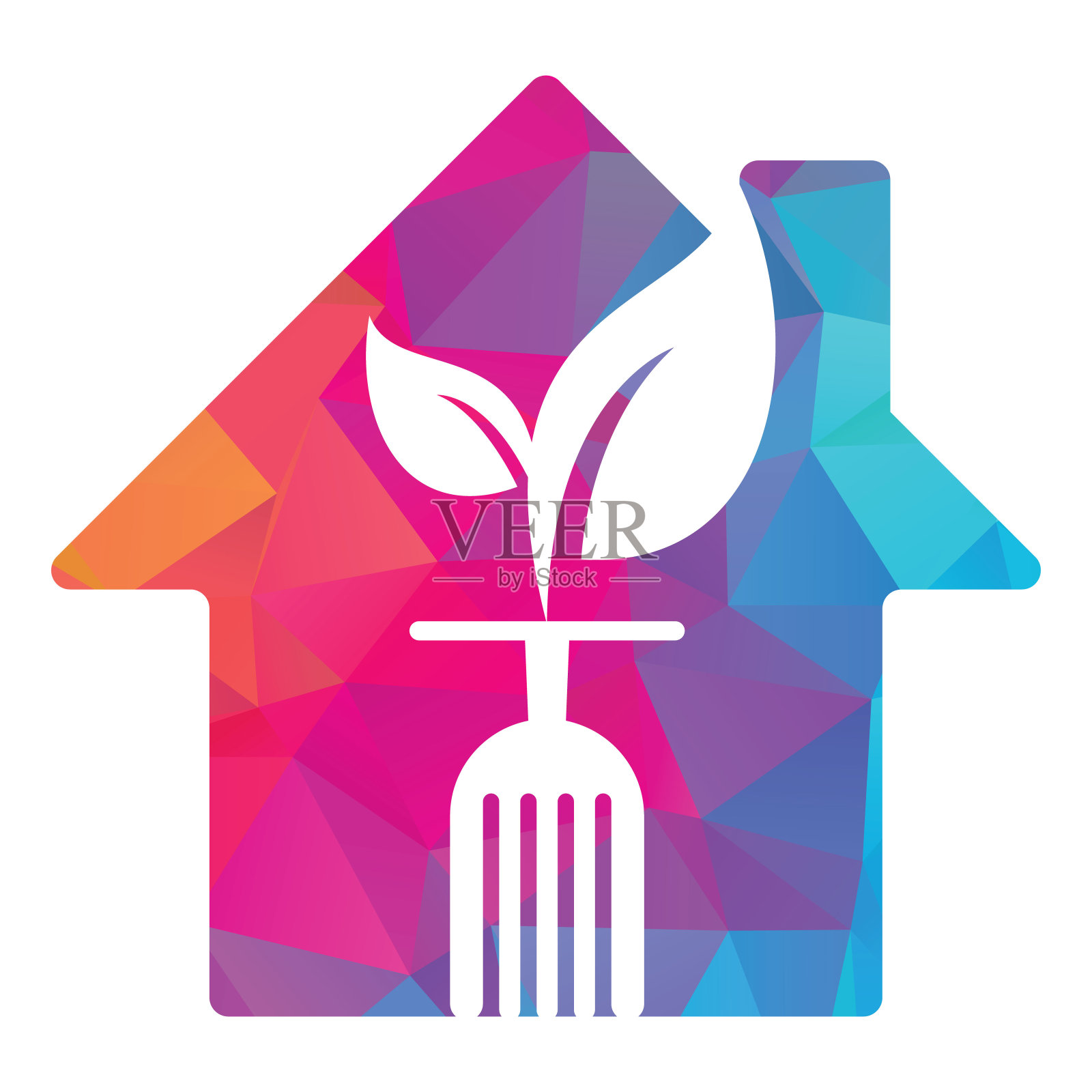 健康食品家居造型概念标志模板。插画图片素材