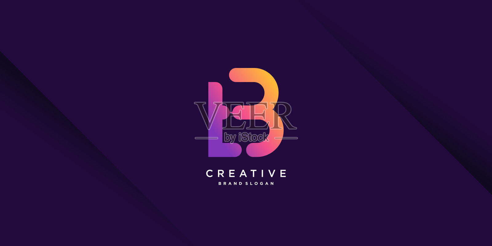 现代标志与首字母B为公司，行业，人，矢量，技术部分6插画图片素材