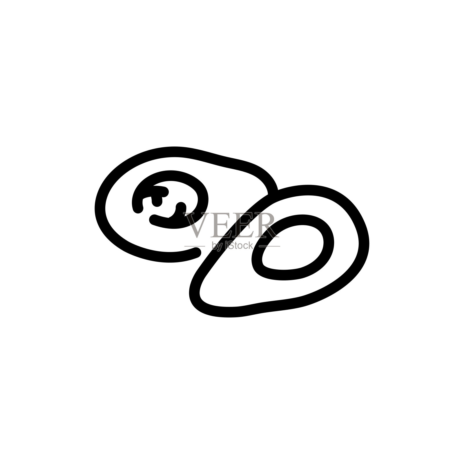 鳄梨颜色线图标。素食产品。插画图片素材