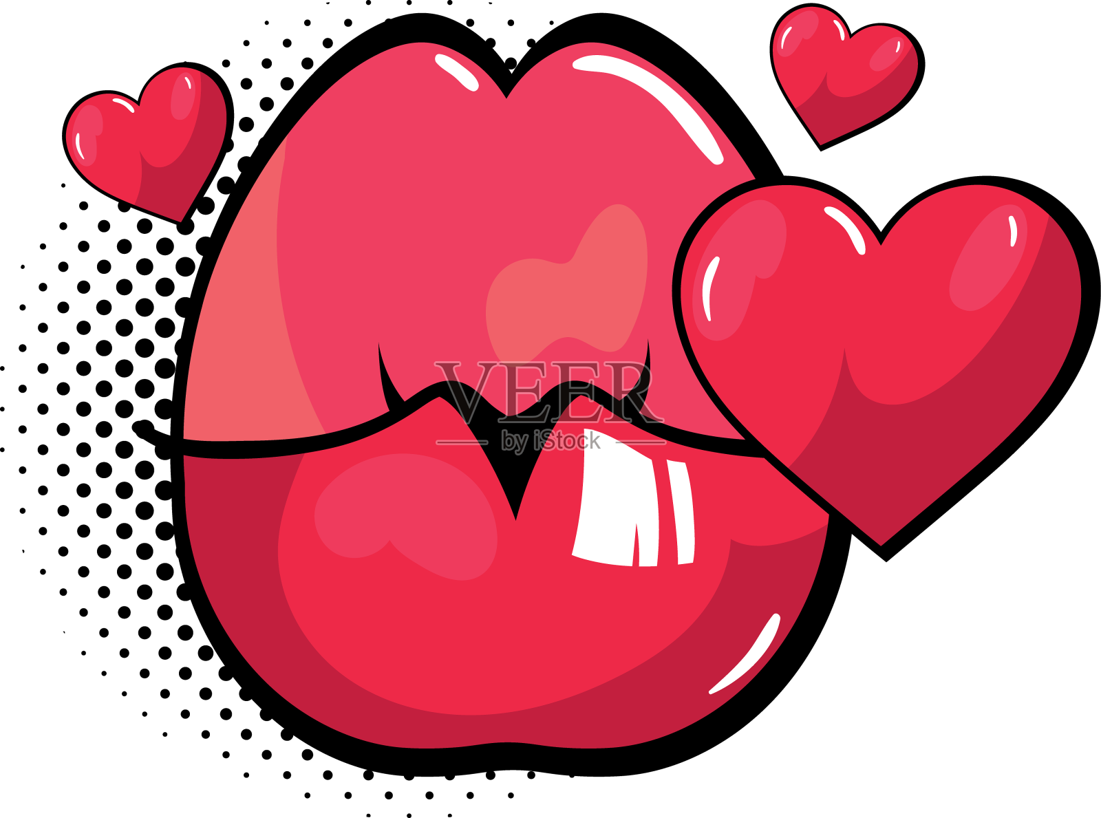 爱波普艺术之吻设计元素图片