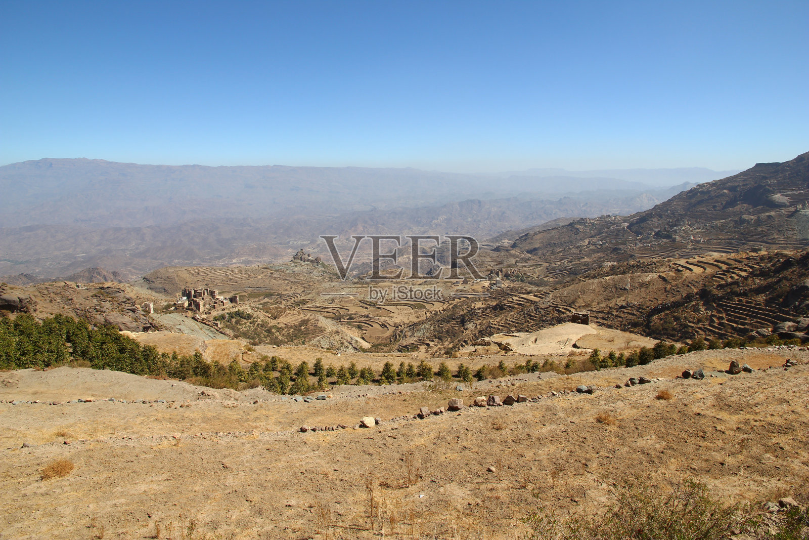 也门哈塔布村照片摄影图片