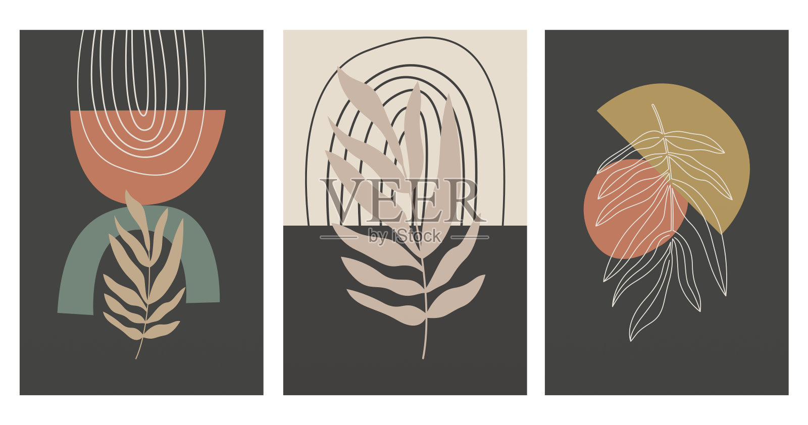 中世纪现代墙壁艺术装饰印刷海报插画图片素材