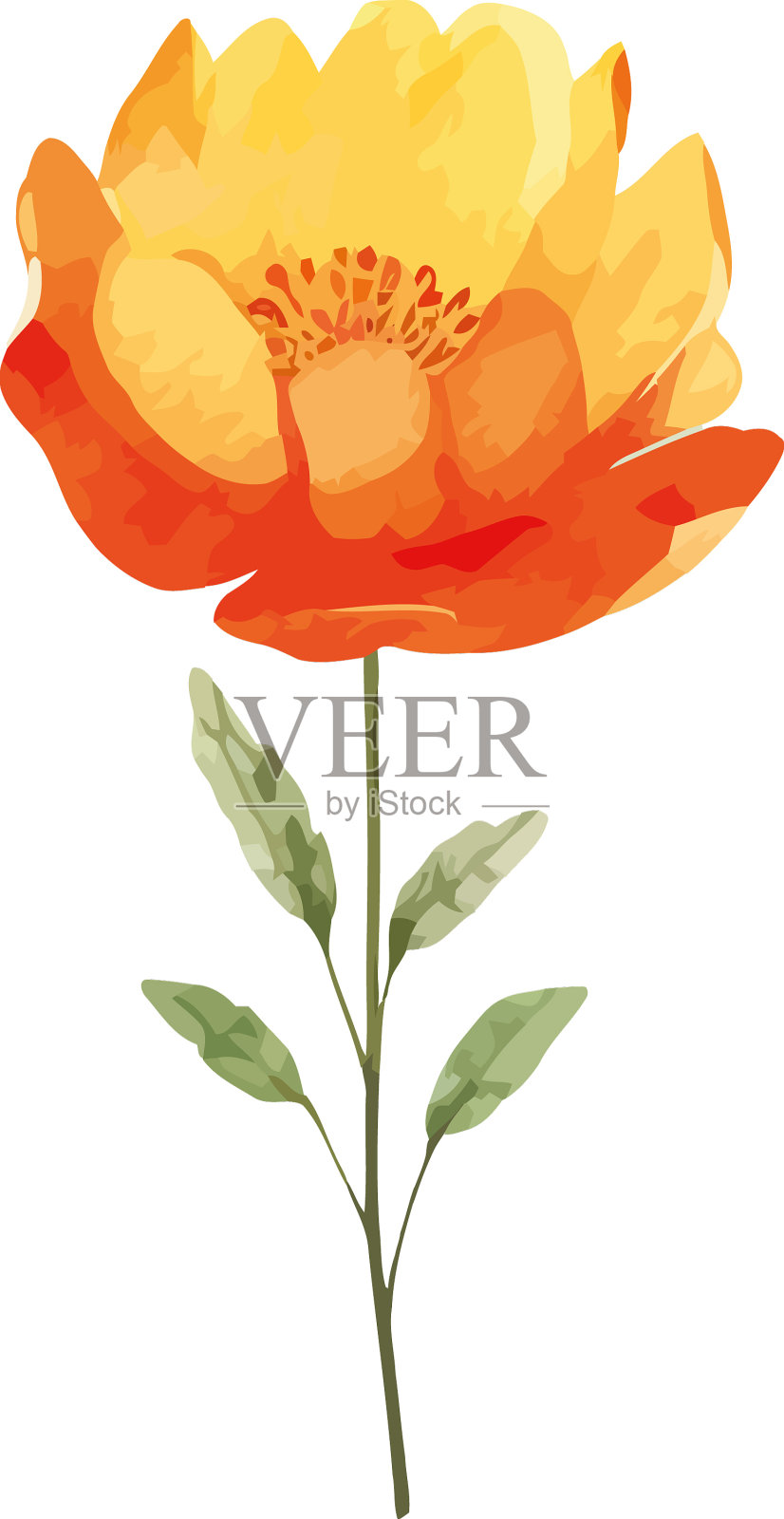 橙花园林的自然标志插画图片素材