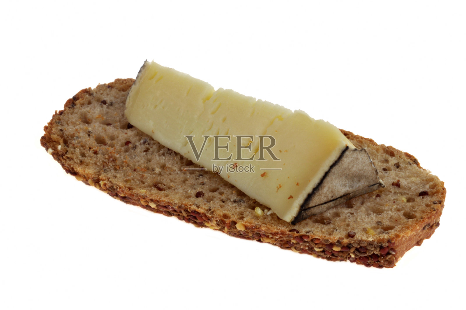 法式法式山汤单独放在一片面包上照片摄影图片