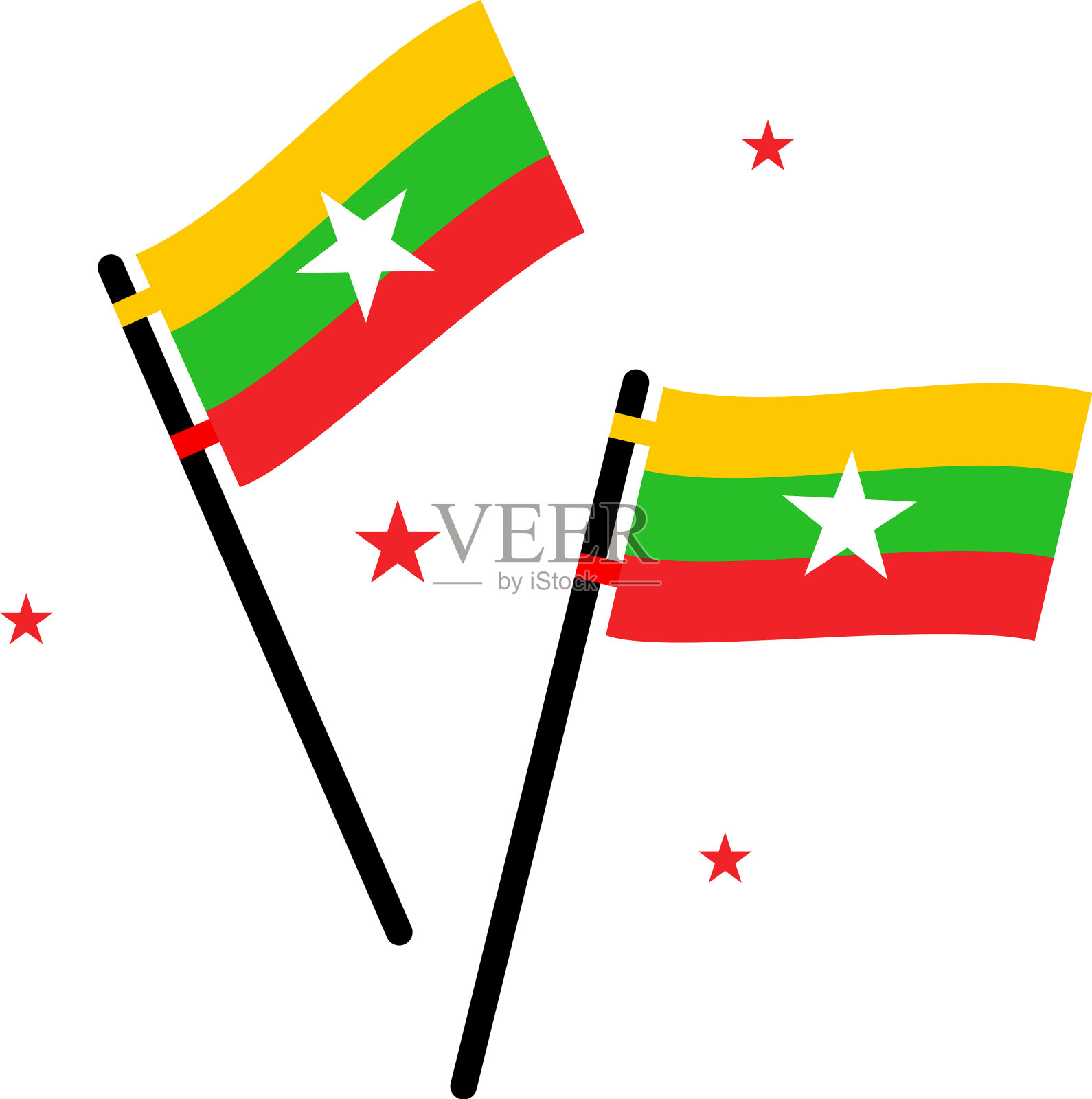 缅甸元素独立日设计插画图片素材