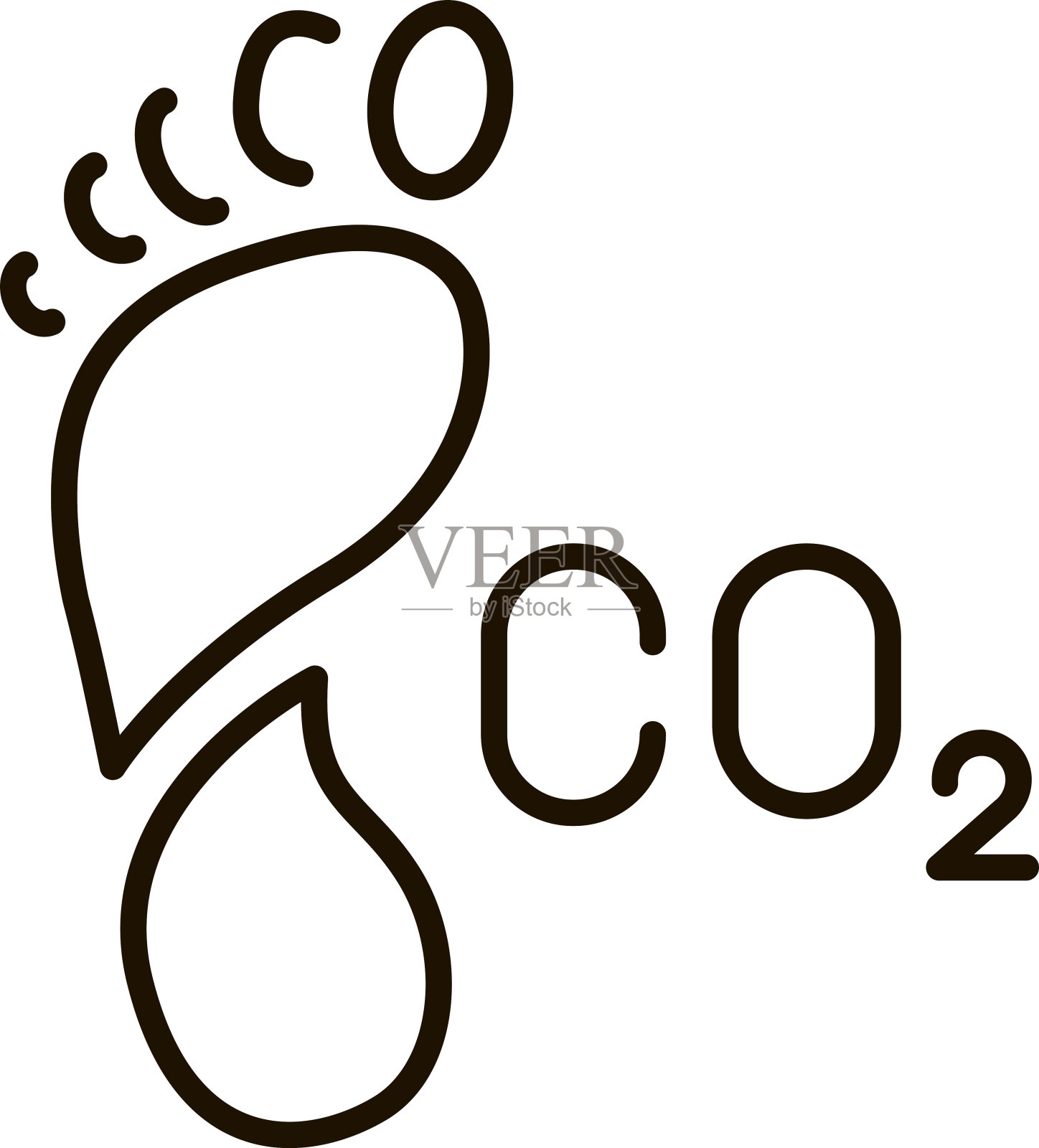 碳足迹线图标符号说明插画图片素材