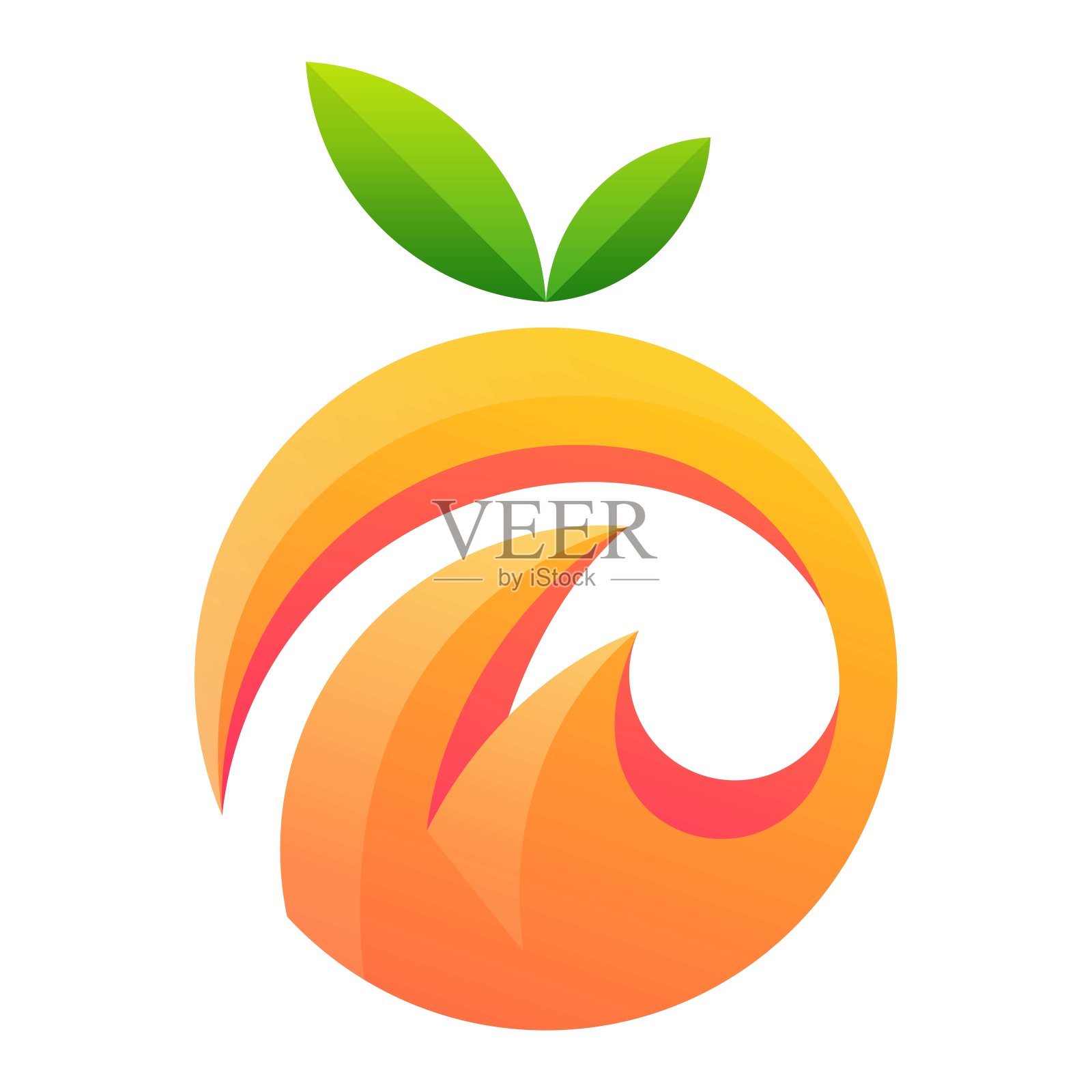 矢量插图橙汁渐变彩色风格插画图片素材