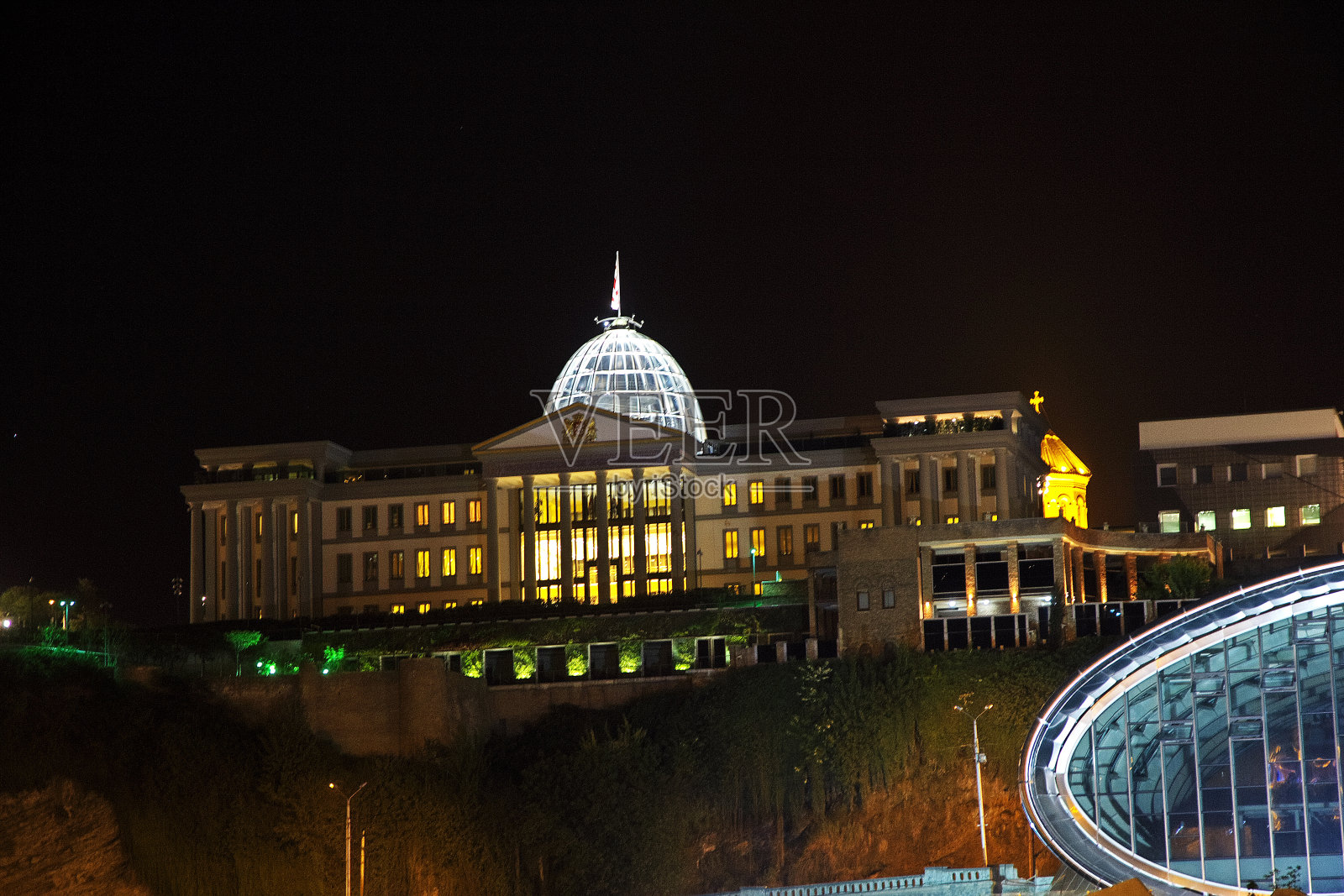 格鲁吉亚第比利斯的总统府照片摄影图片