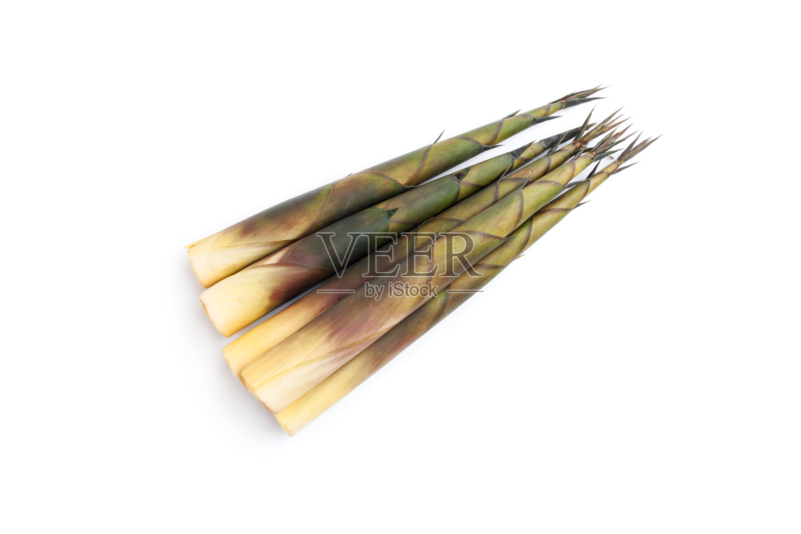 白底孤立竹笋，有机蔬菜，食品原料照片摄影图片