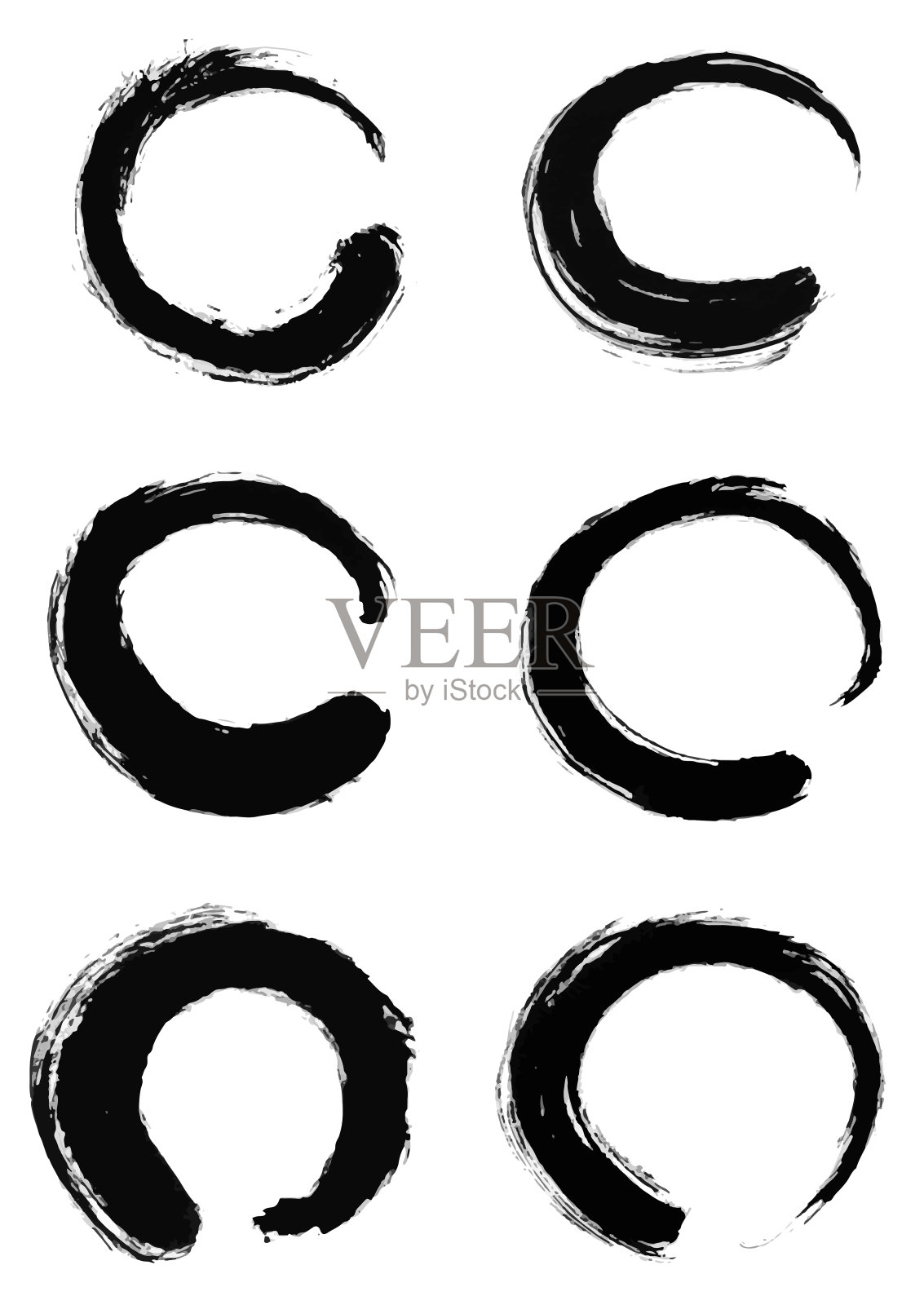 干刷禅宗enso插画图片素材