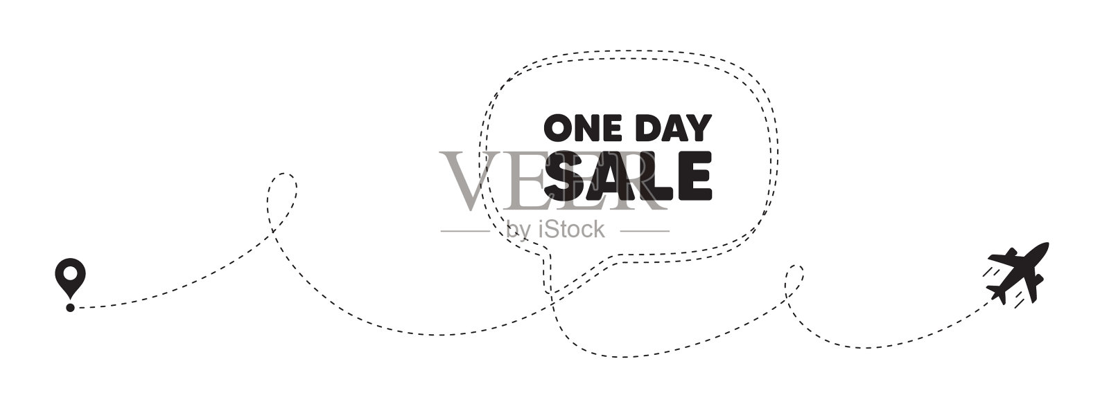 一天销售标签特价价格标志飞机插画图片素材