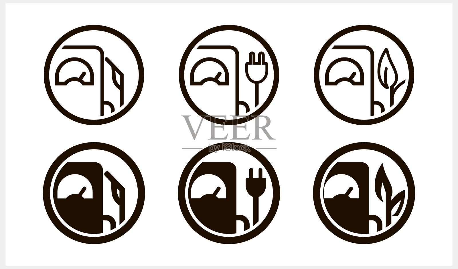 孤立的加油站图标。汽油按钮剪贴画矢量股票插图EPS 10插画图片素材