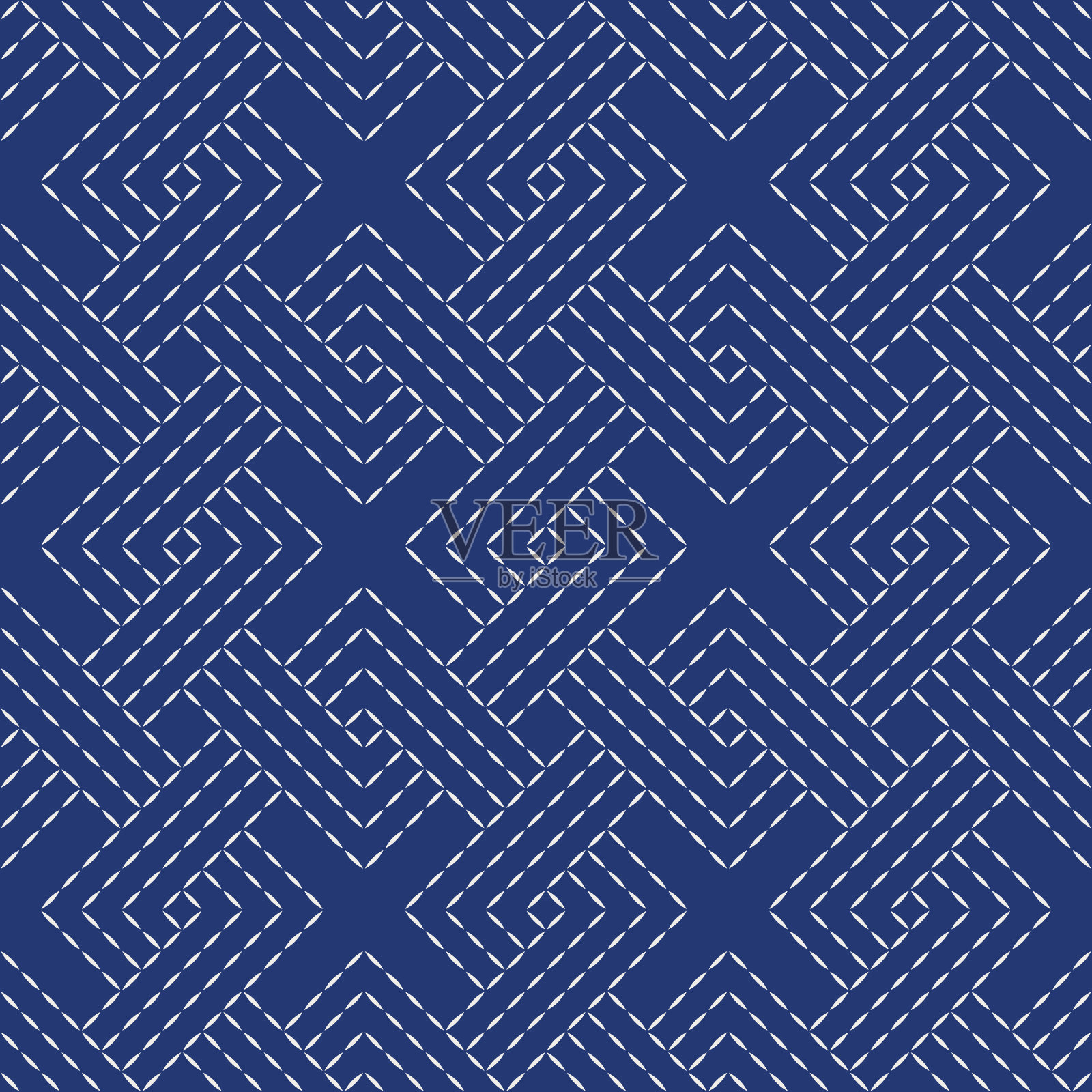 日本Sashiko无缝矢量图案。亚洲刺绣图案。抽象重复几何背景插画图片素材