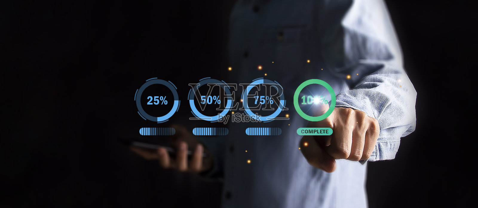 充电成功显示能量等级照片摄影图片