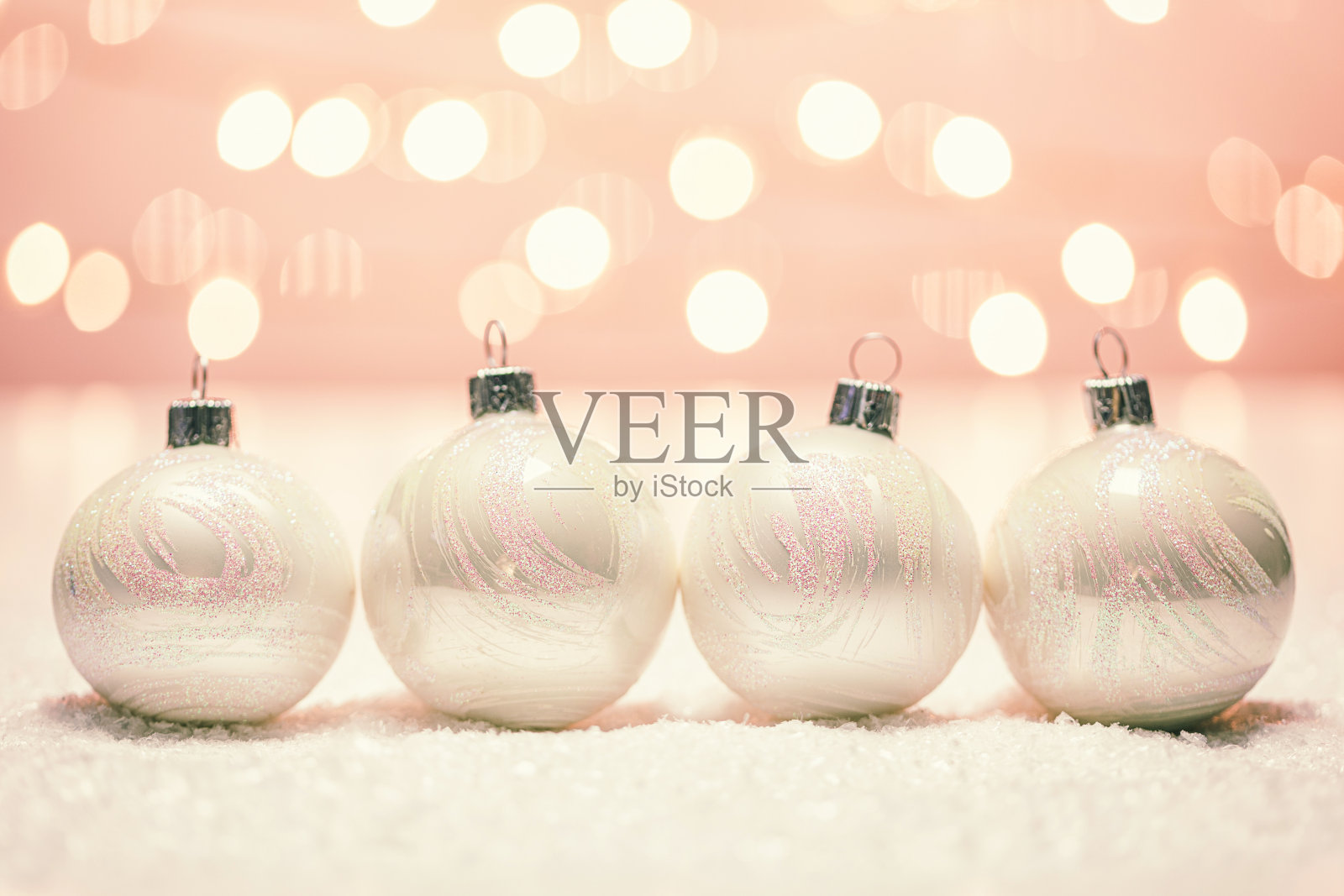 圣诞白色装饰品照片摄影图片