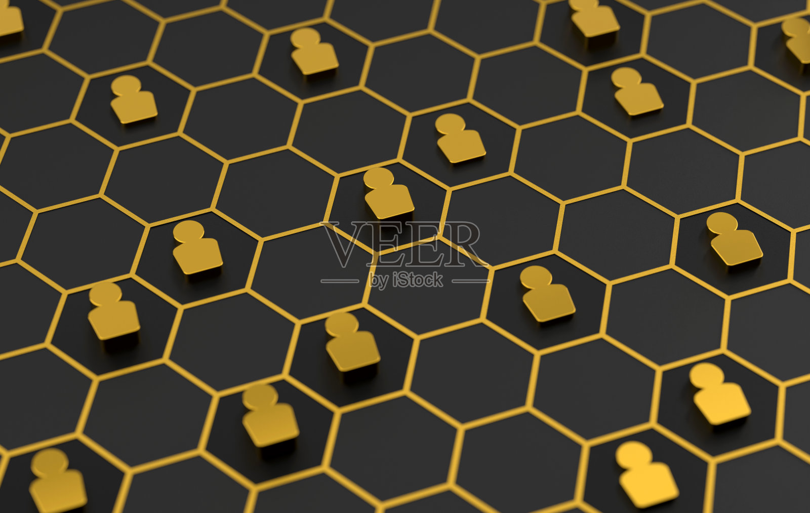 六边形中的人物图标照片摄影图片