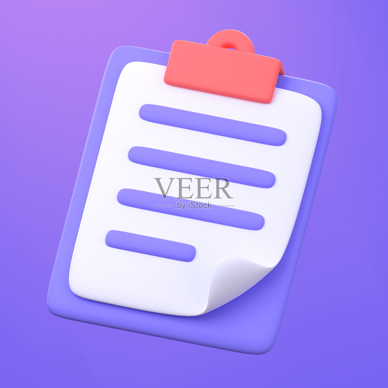 3D文档图标。带有剪切路径的办公业务元素。照片摄影图片