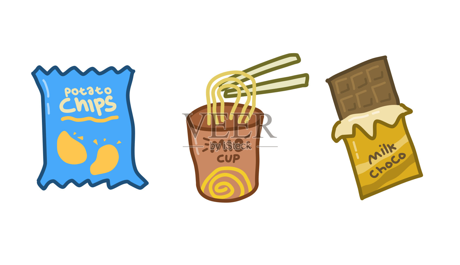 卡通休闲食品插画图片素材