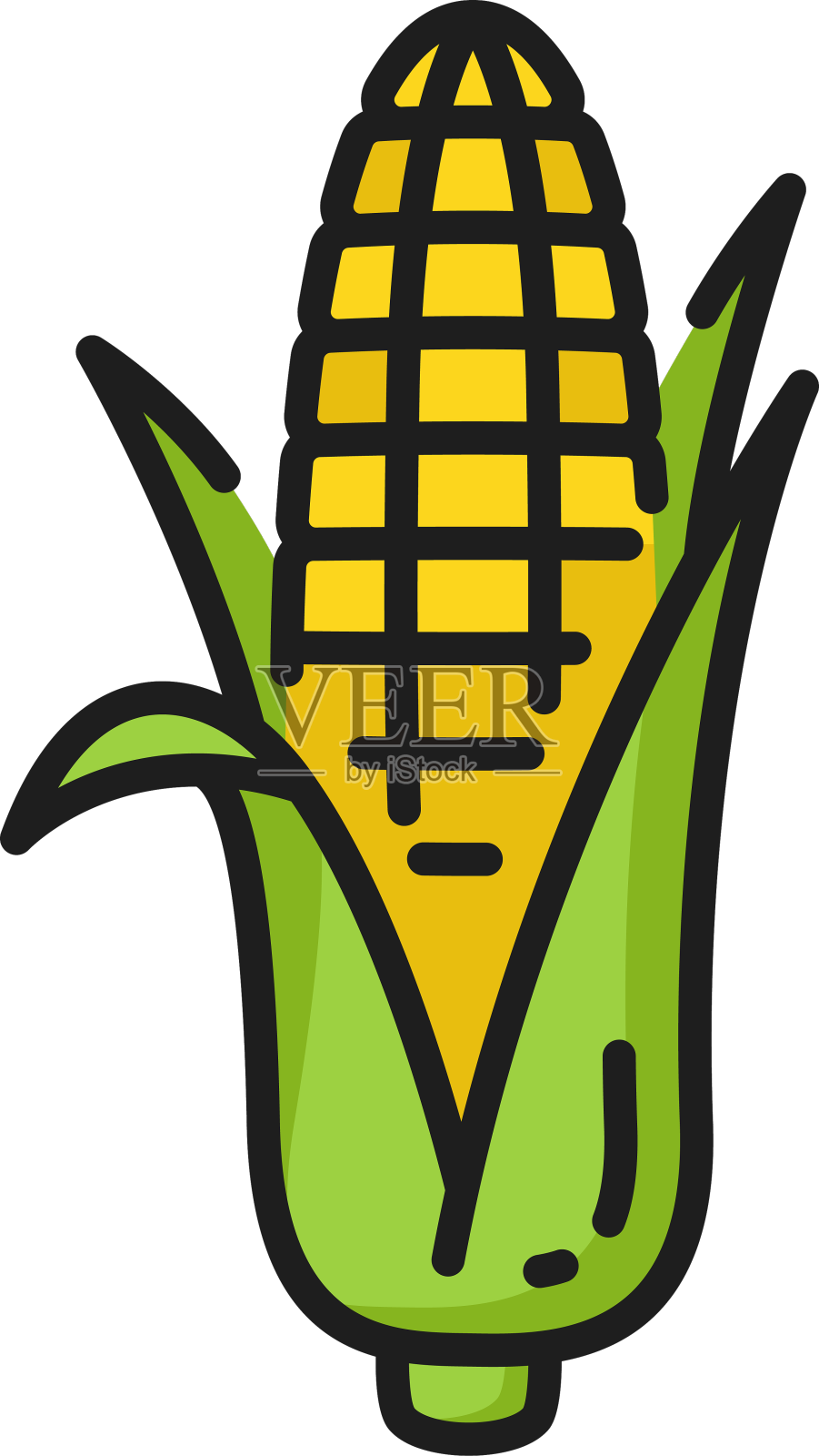玉米与叶片分离玉米芯玉米芯图标设计元素图片