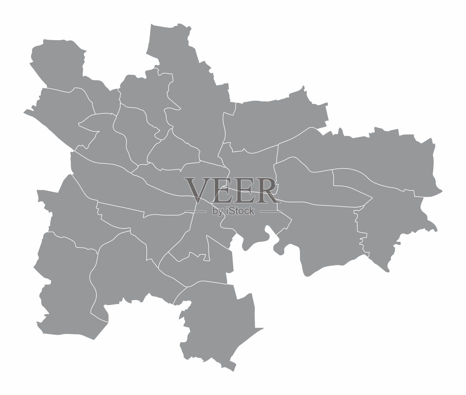 格拉斯哥城市行政地图插画图片素材