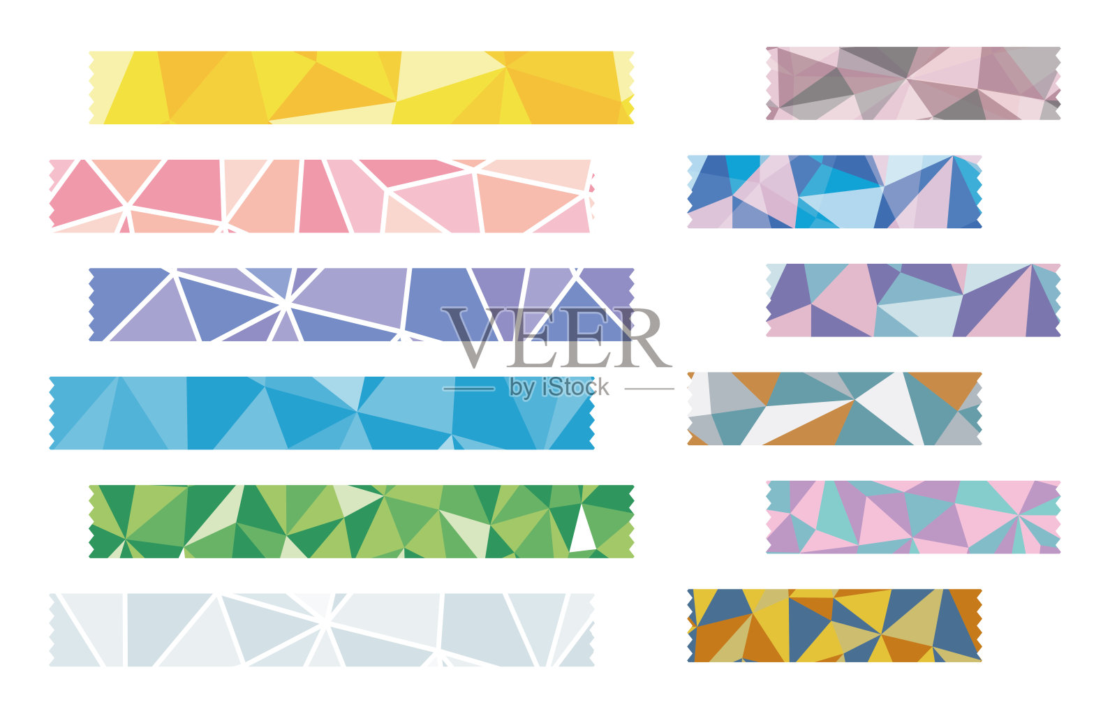 有几何图案的酷胶带插画图片素材