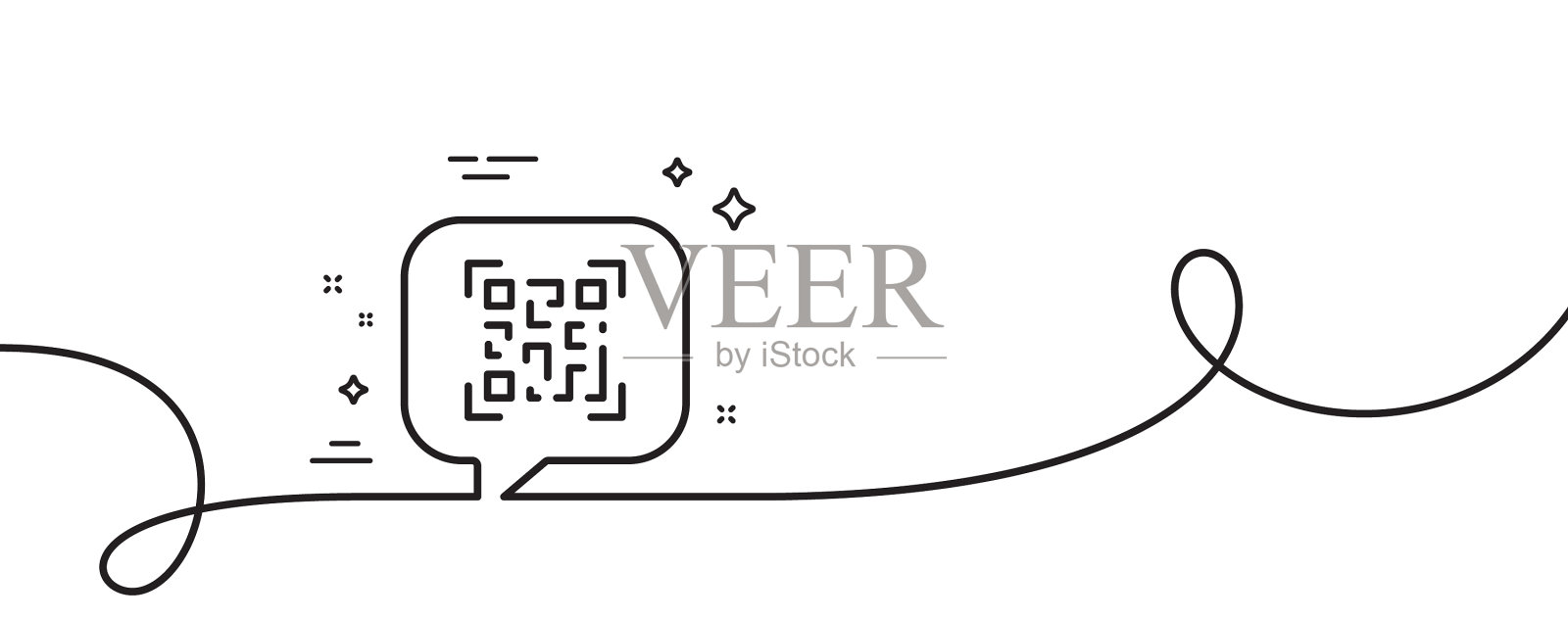 Qr码线图标连续扫描条码标志插画图片素材