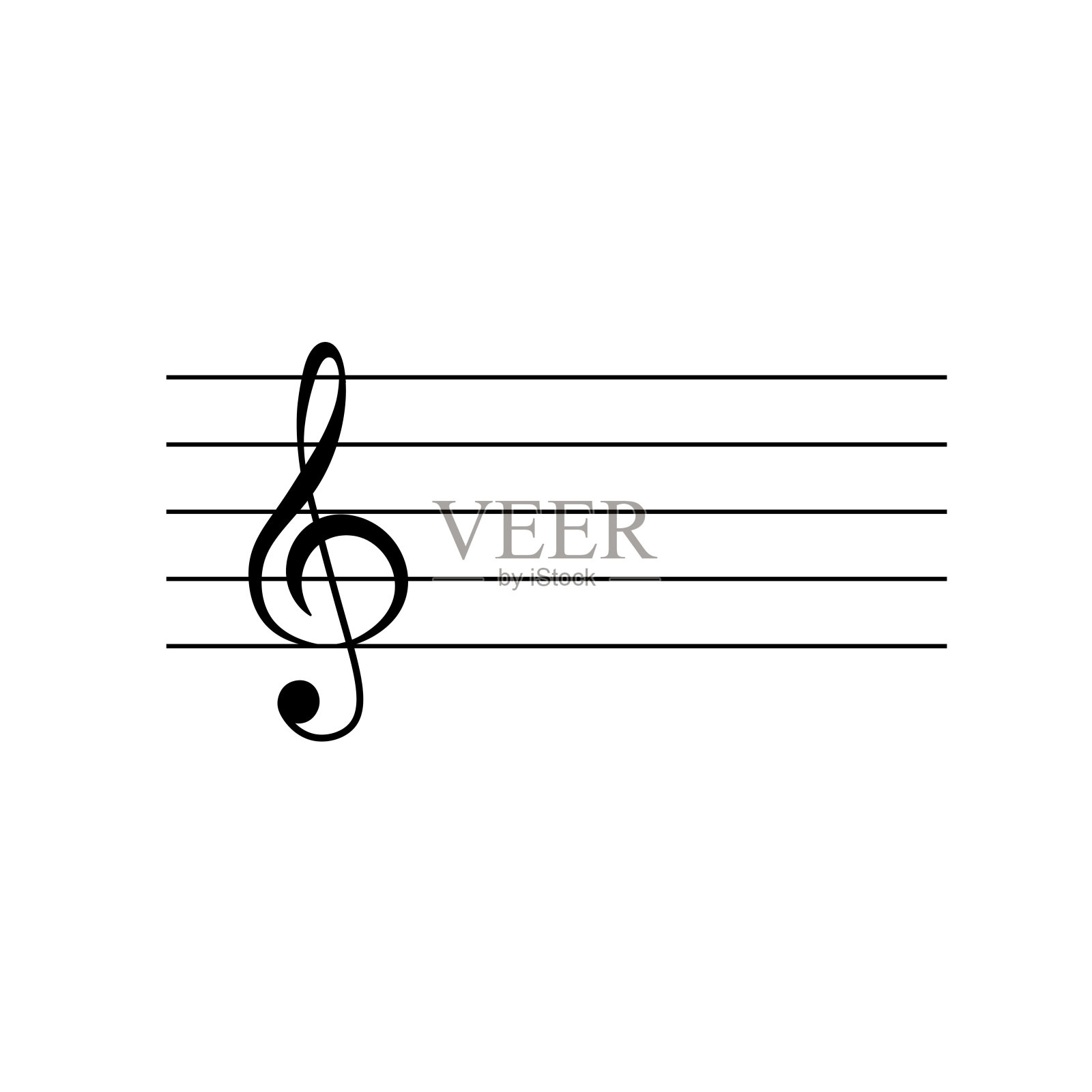 降五线谱的高音谱号插画图片素材