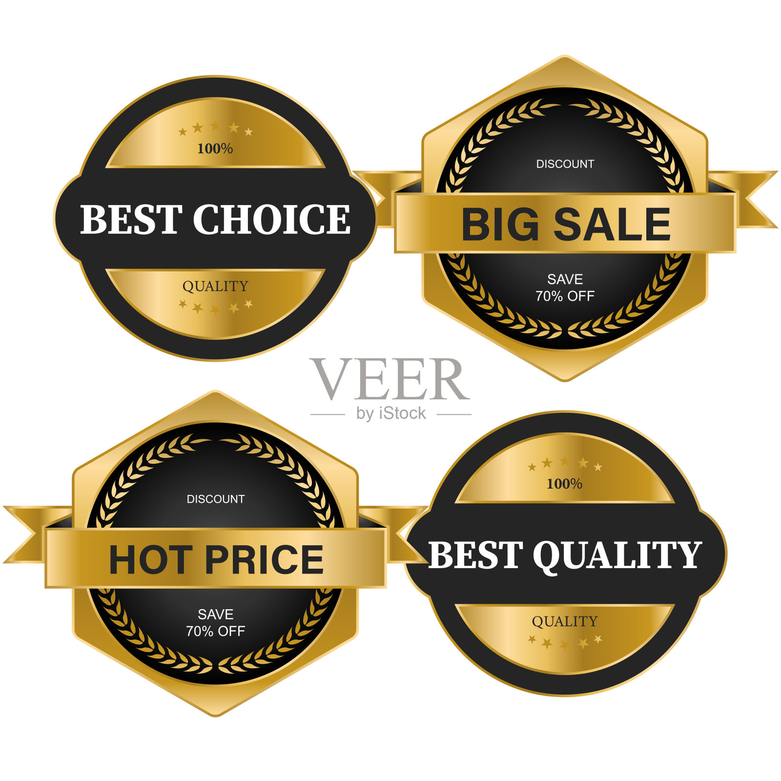 黄金标签优质收藏插画图片素材