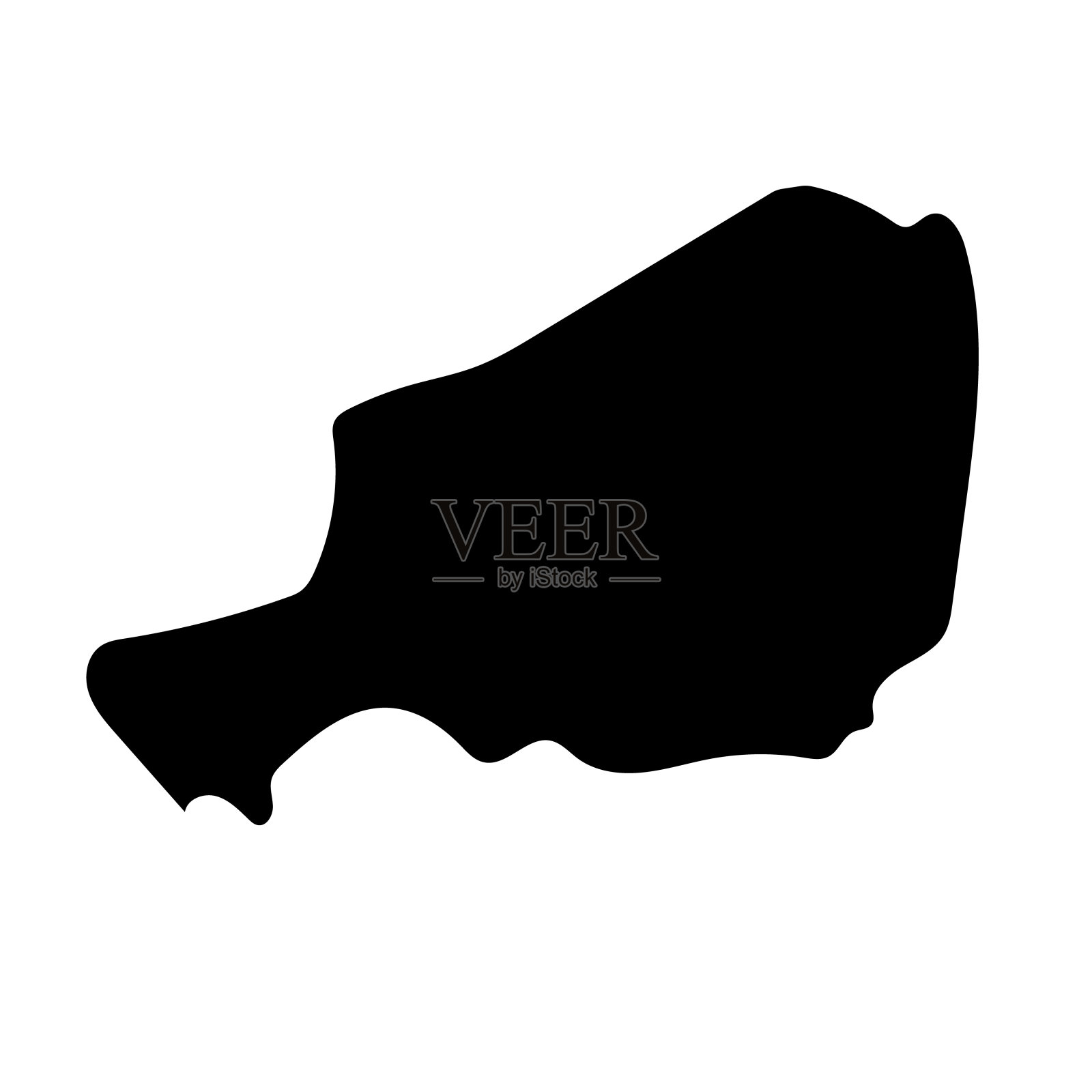 尼日尔地图剪影图标。向量。插画图片素材