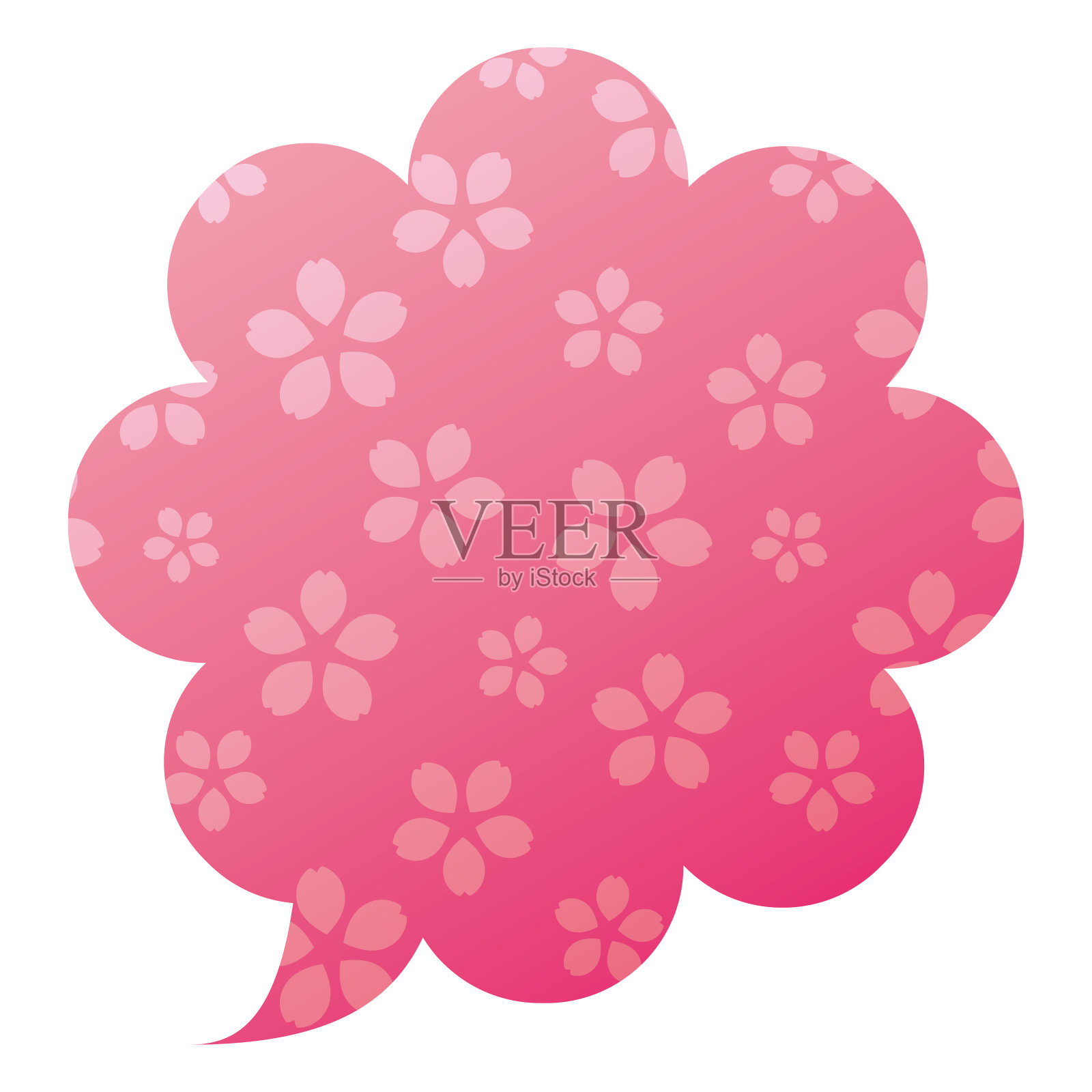 话语泡泡[樱花图案(粉色)]插画图片素材