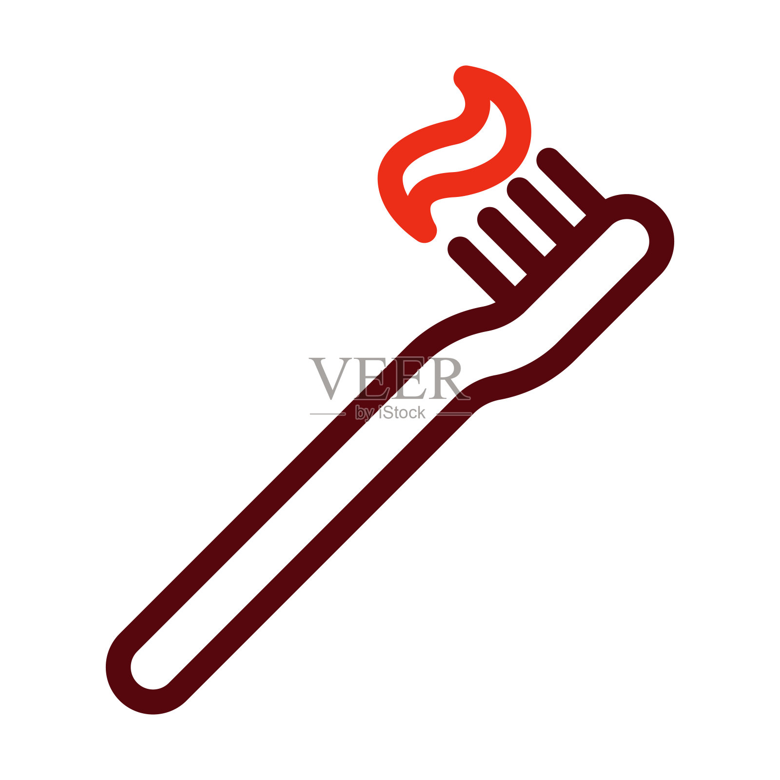 牙刷矢量粗线两种颜色图标的个人和商业用途。插画图片素材