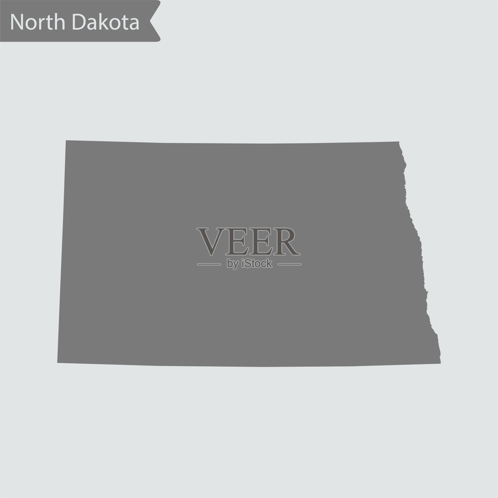 北达科他州地图插画图片素材