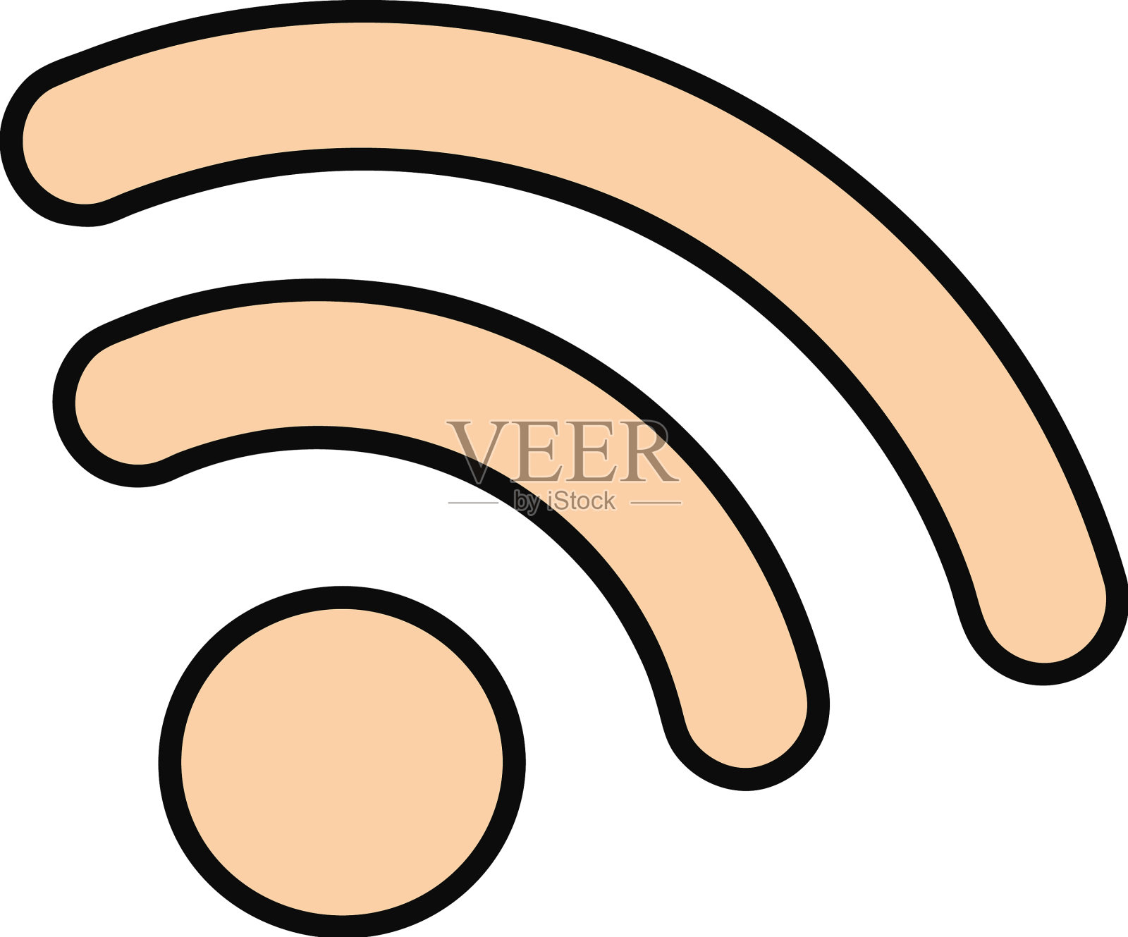 Wi-fi标志涂鸦插画图片素材