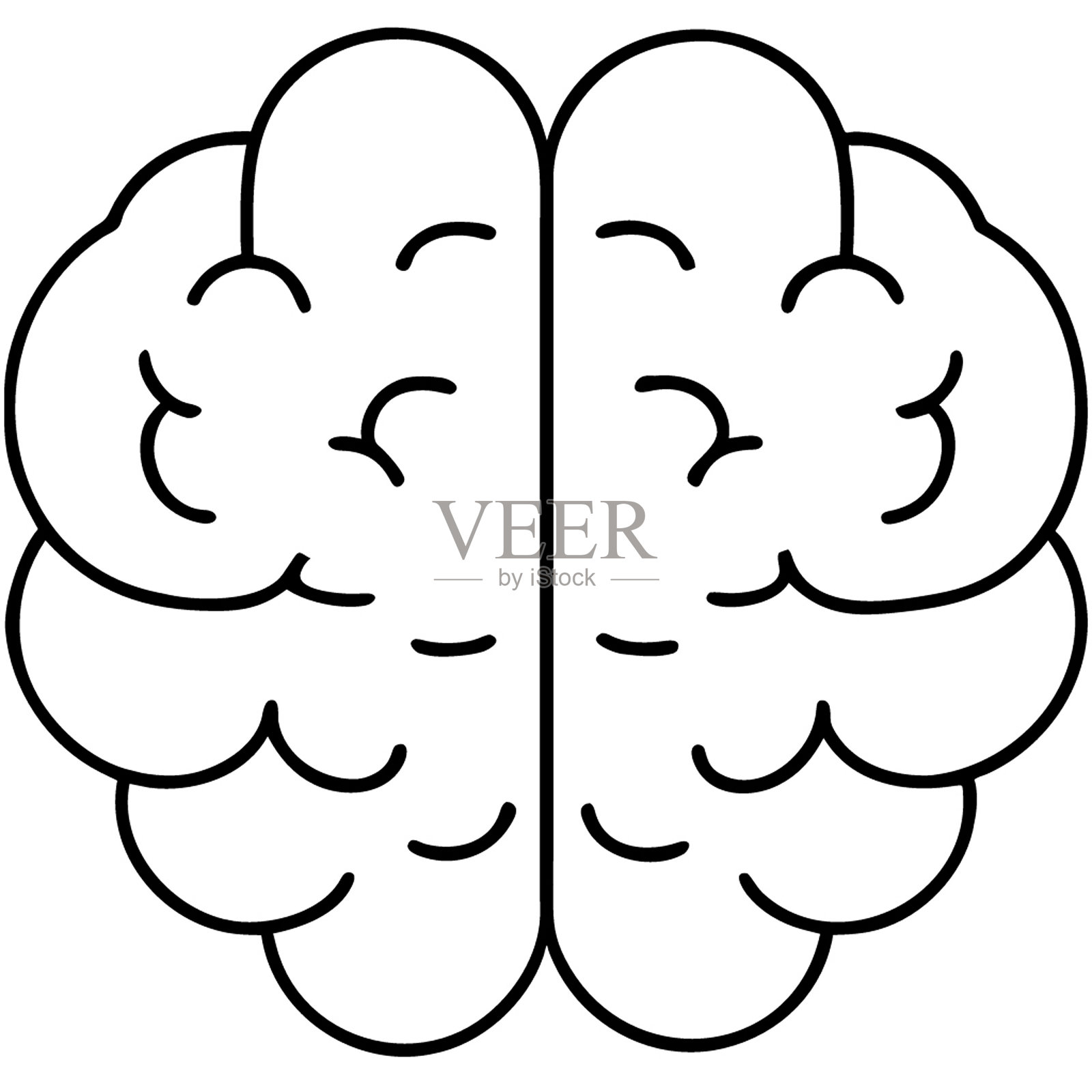 脑电灯泡图标插画图片素材