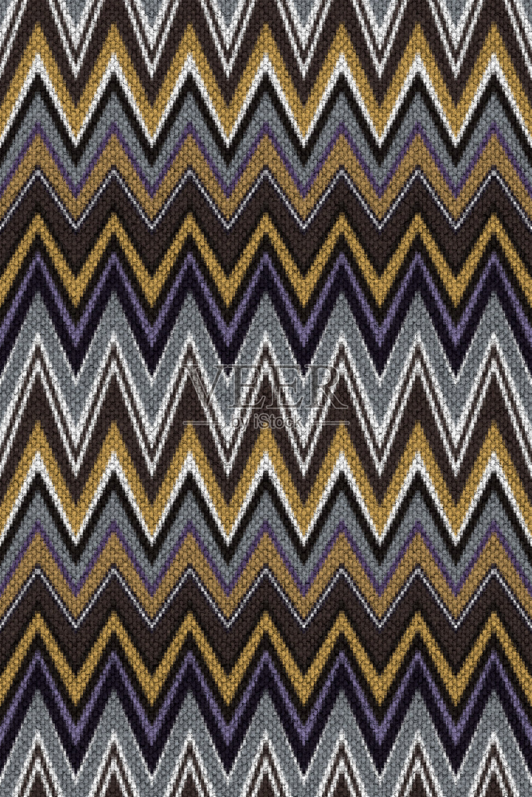 无缝雪佛龙图案。字形条纹几何民间设计。逼真的织物纹理。插画图片素材