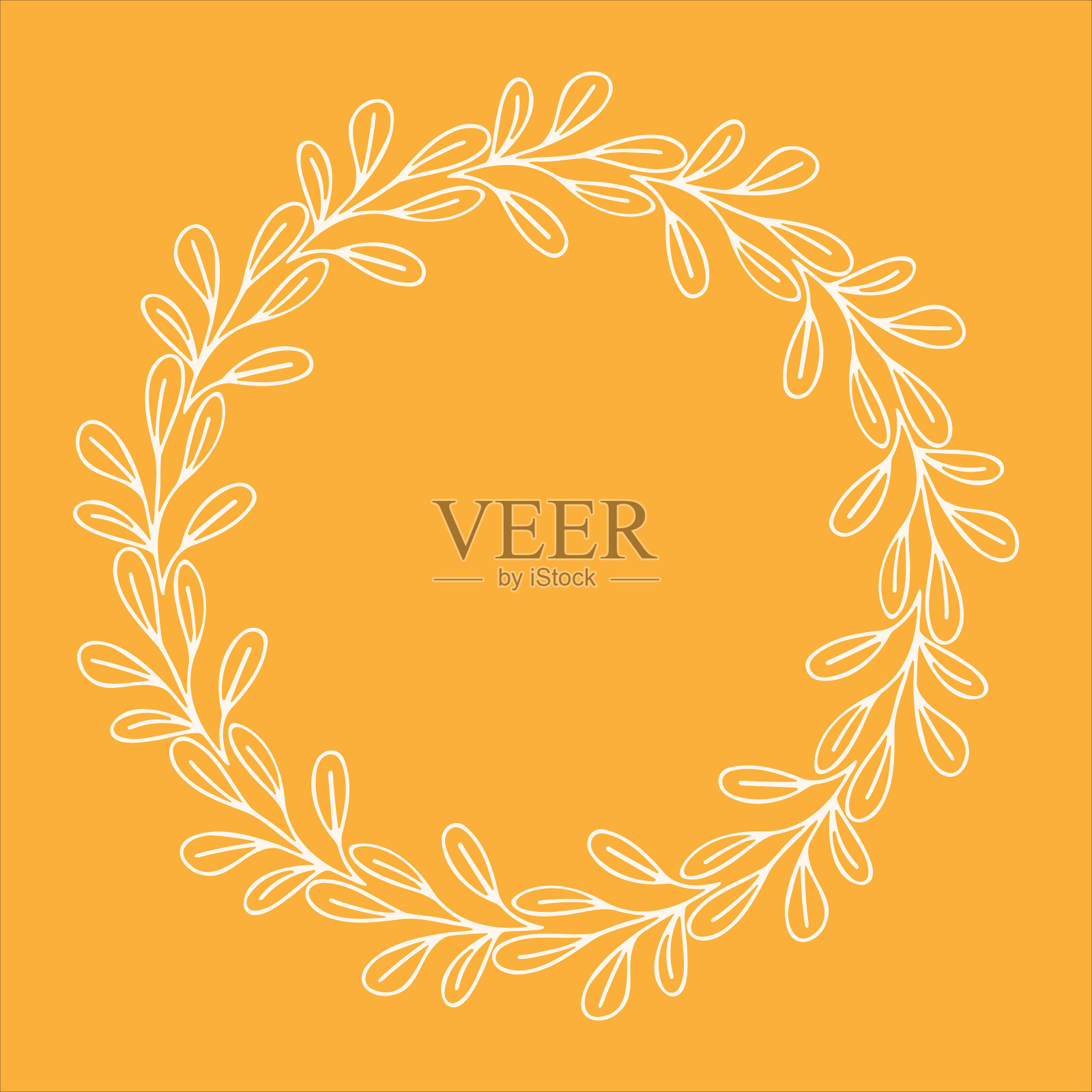 剪纸艺术手绘花环的秋天涂鸦叶子在孤立的背景插画图片素材