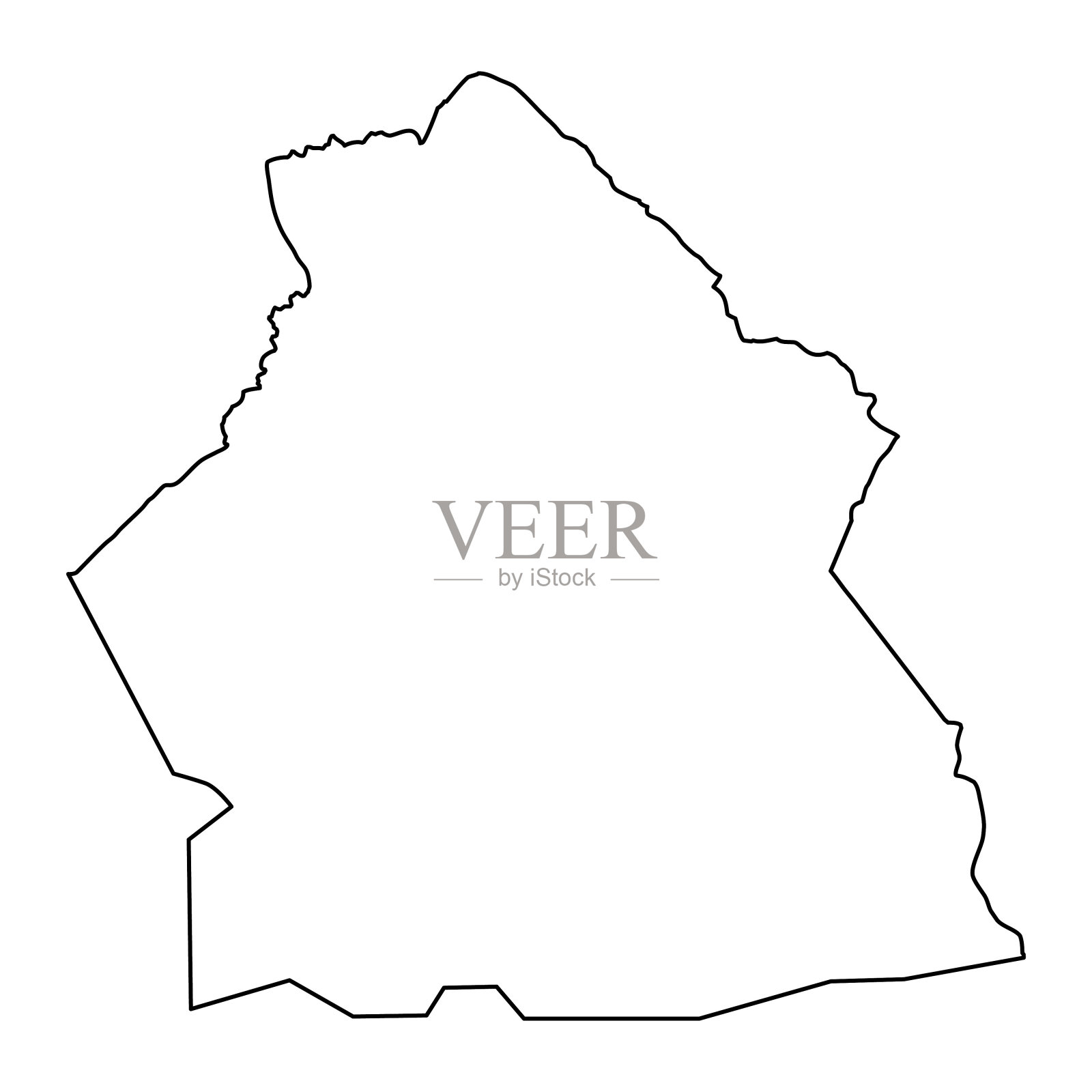 阿里博里省地图，贝宁行政区划。插画图片素材