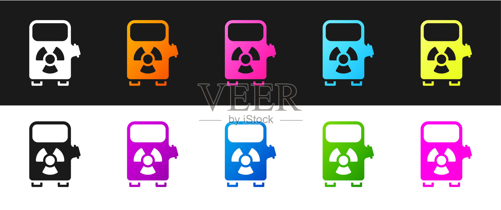 设置电动汽车充电站图标隔离在黑白背景。生态电动燃油泵标志。向量插画图片素材