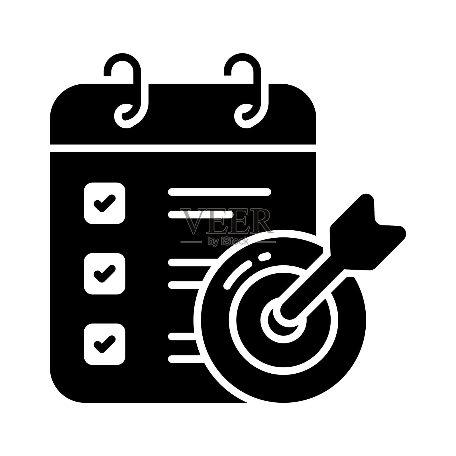 把你的手放在这个吸引人的图标的任务目标在时尚的风格，准备使用图标插画图片素材