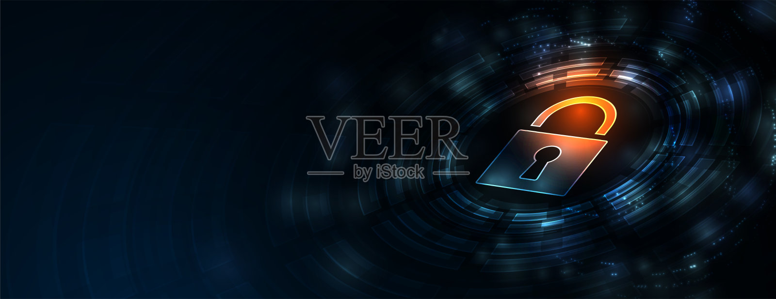 网络安全与信息或网络保护。面向商业和互联网项目的未来技术网络服务插画图片素材