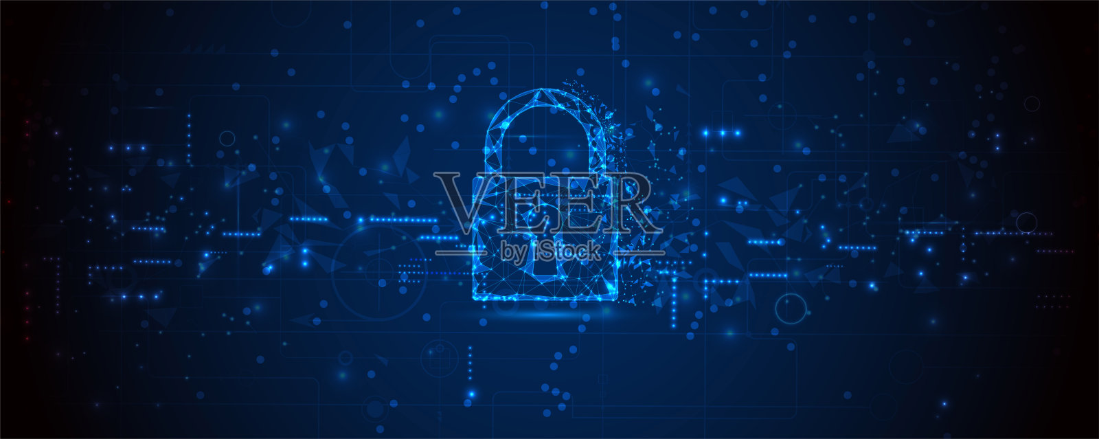 具有互联网数字安全技术商业概念背景。电路板锁紧插画图片素材